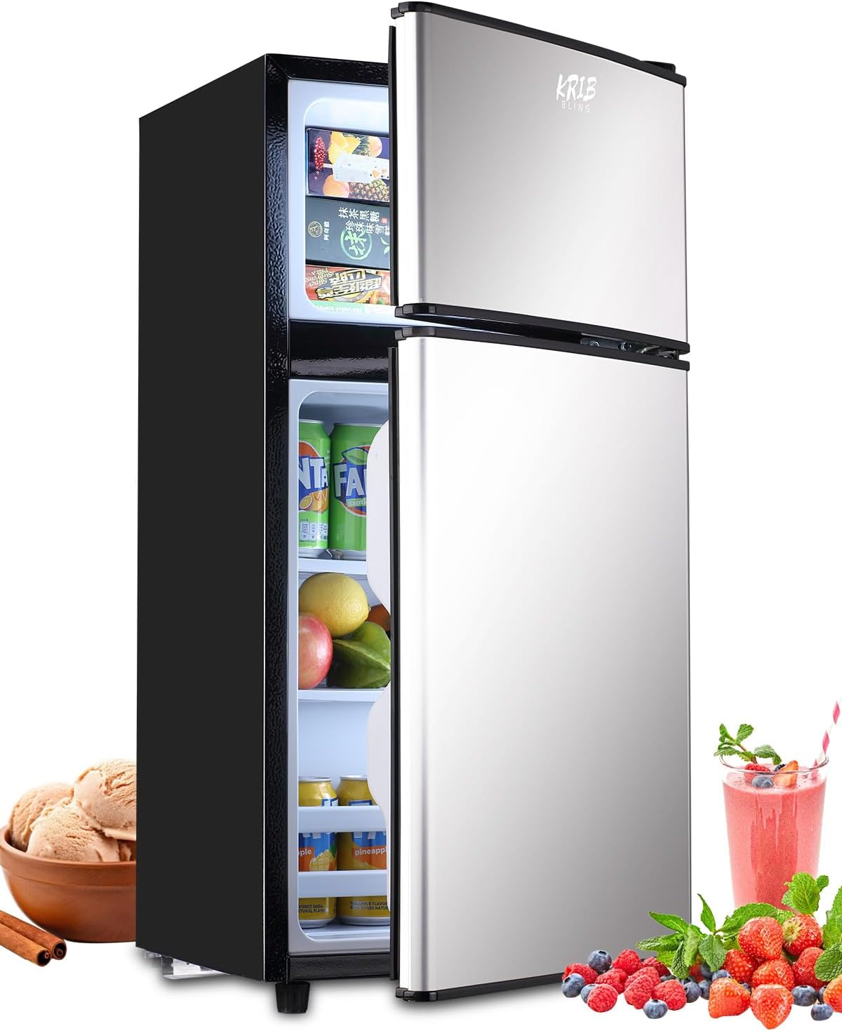 Runesay 3.5-Cu. Feet with Freezer ( Silver ) Garage Ready