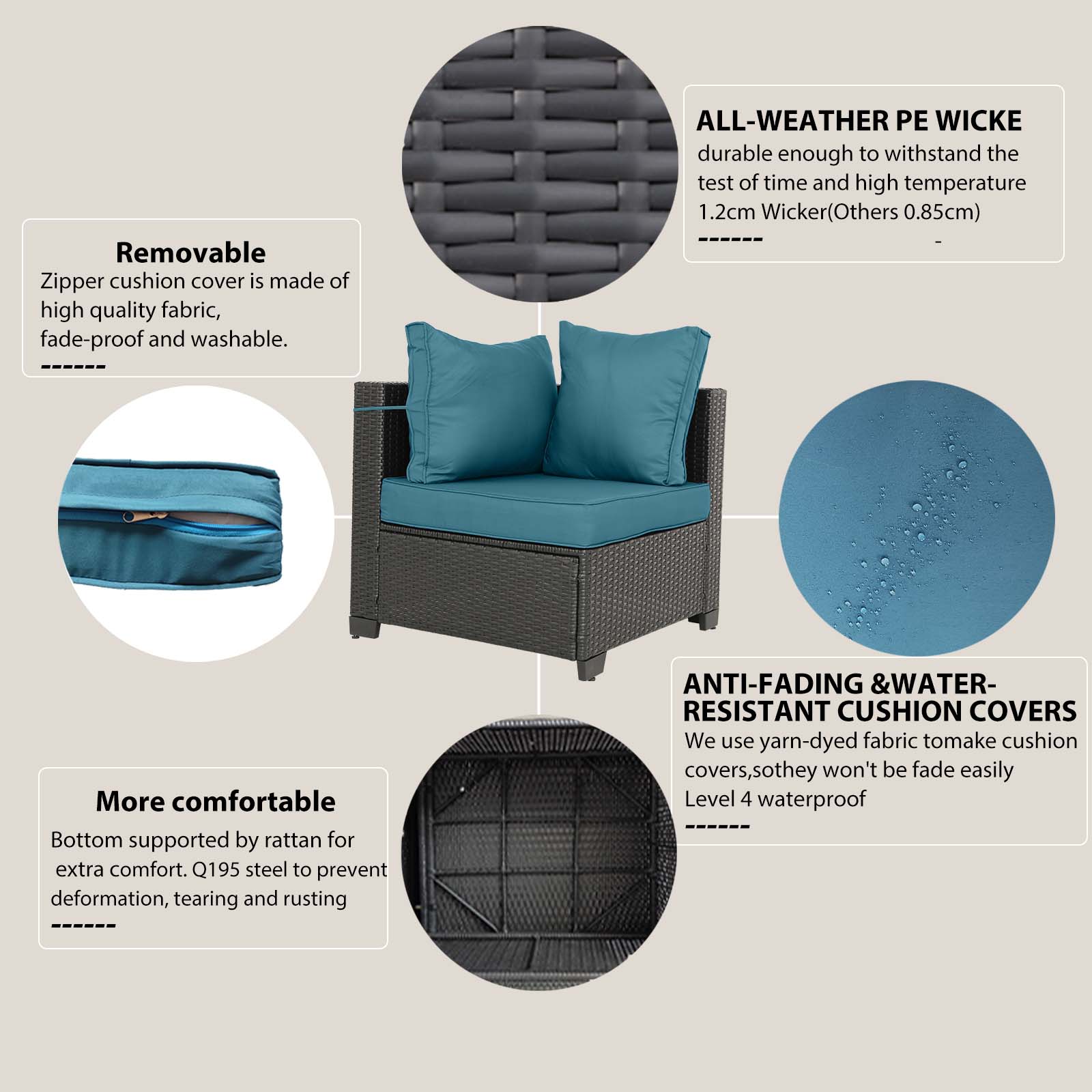 Runesay HBPATI2-17 Patio-Sofas-Daybeds - View #7