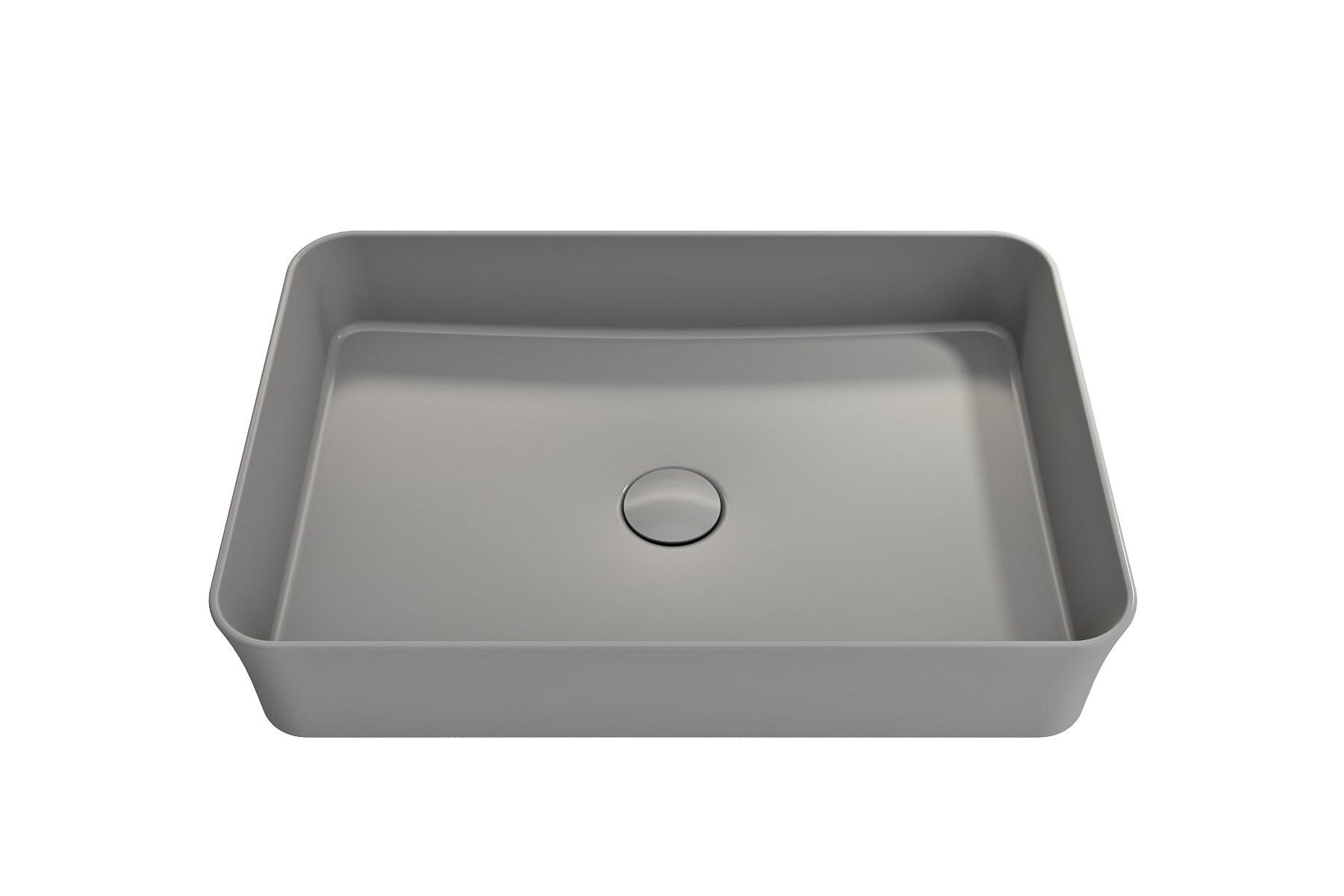 BOCCHI 1476-006-0125 Fire clay Vessel Rectangular Modern Matte Gray Bathroom Sink ( 21.5-Inches x 14.5-Inches )