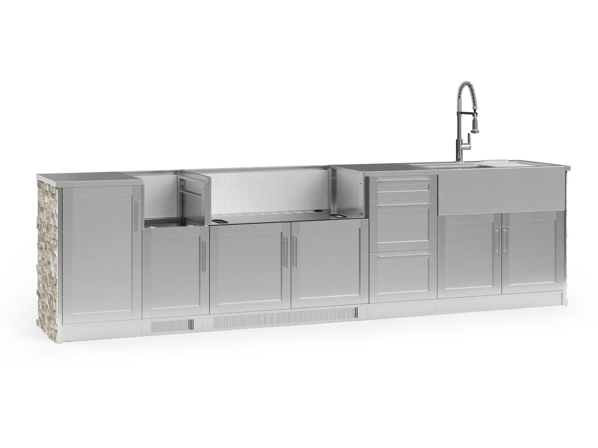 NewAge Products 69189 Signature Series Stainless Steel 10 -Piece 131.16-in W x 25.5-in D x 58.64-in H Modular Outdoor Kitchen Set