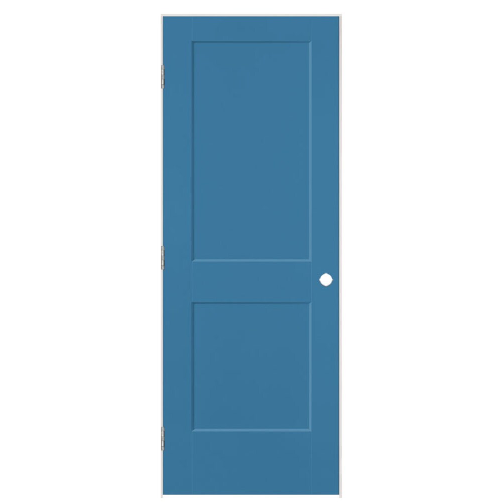 Masonite 32-in x 80-in Blue Heron Hollow Core 2-panel Square Right Hand Smooth Prefinished Molded Composite Flat Jamb Single Prehung Interior Door -  826269