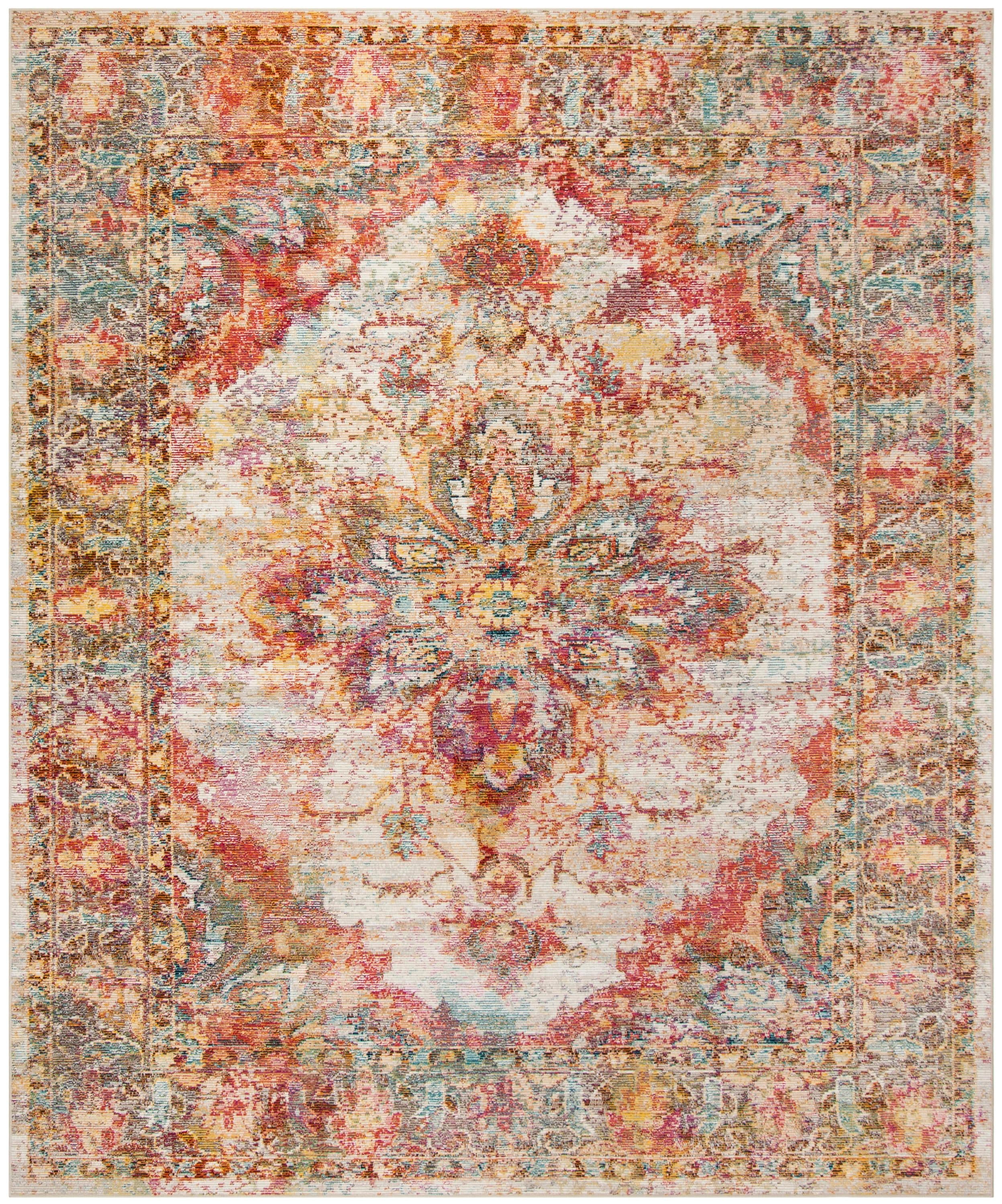 Safavieh CRS508V-6 Crystal Dansa 7 x 9 (ft) Loomed Polypropylene Cream/Rose Rectangular Indoor Floral/Botanical Oriental Area rug