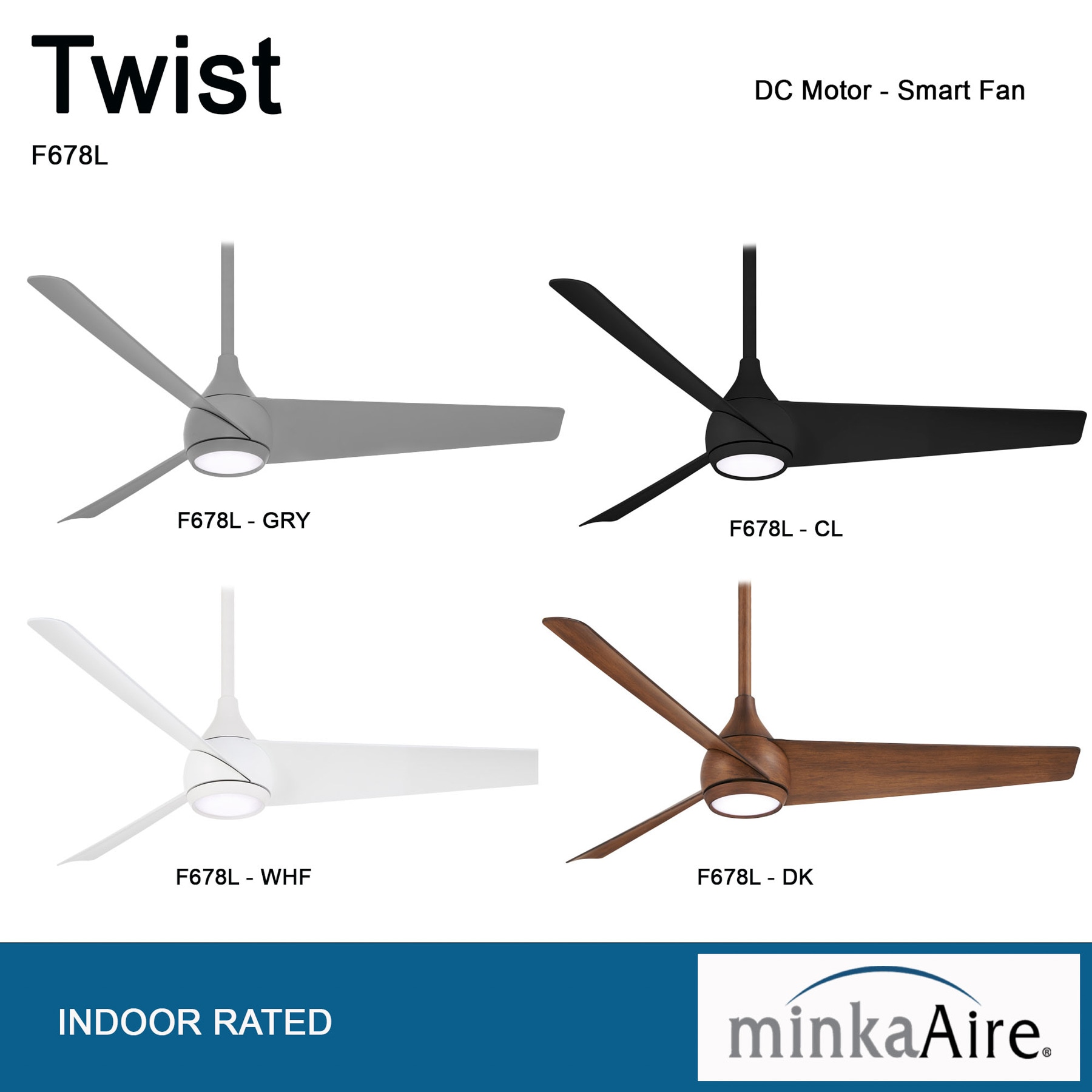 Minka Aire Twist 52-in Distressed Koa Integrated LED Indoor Smart Ceiling  Fan with Light and Remote (3-Blade) in the Ceiling Fans department at  Lowes.com