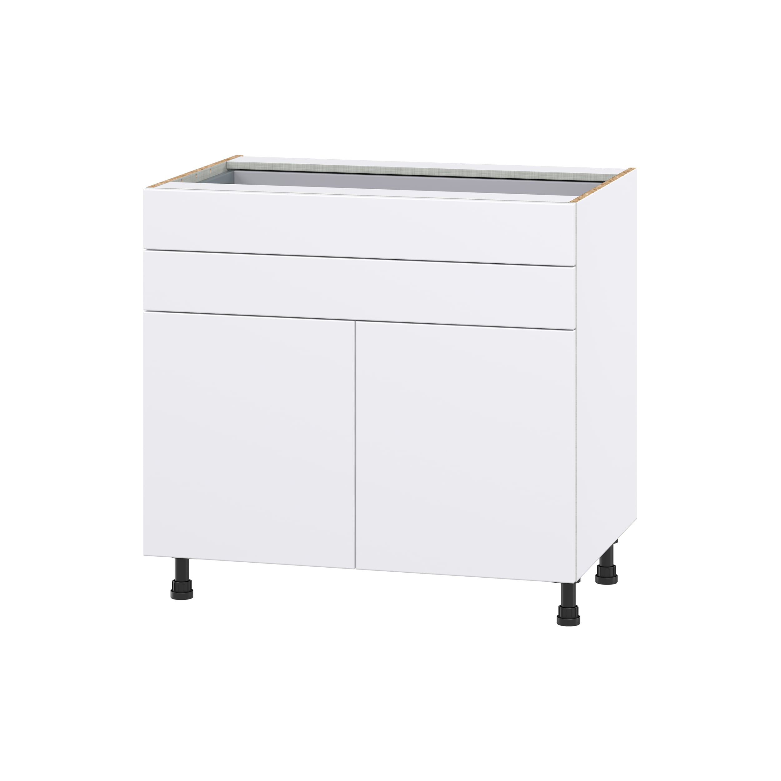 Hugo&Borg Lasalle 36-in W x 34.5-in H x 21-in D Bright White Slab Sink Base Fully Assembled Cabinet (Flat Panel Slab Style)