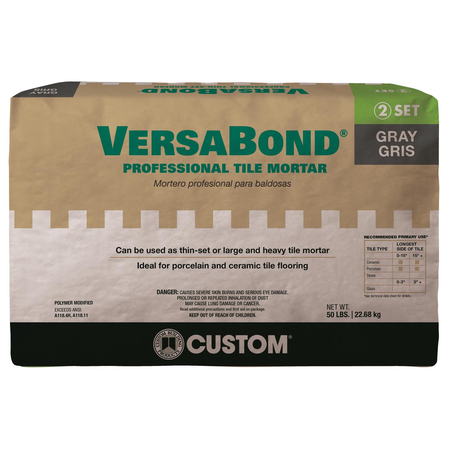 Custom Building Products  VersaBond Gray Thin Set Mortar 50 lb