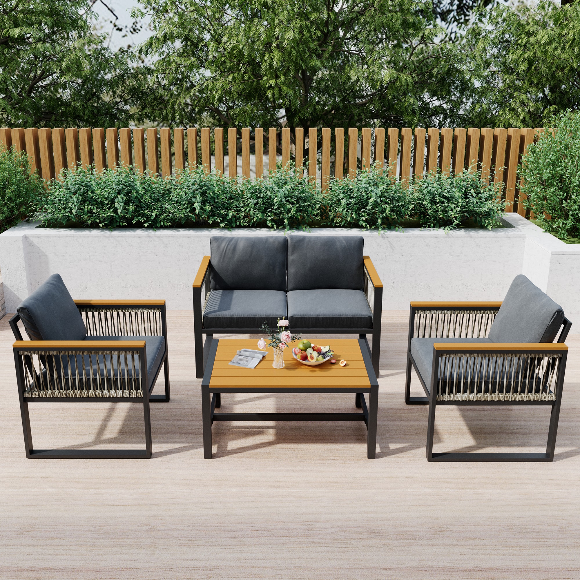 PamaPic TB-SF-4JT-M-WL1 Patio-Conversation-Sets - View #3