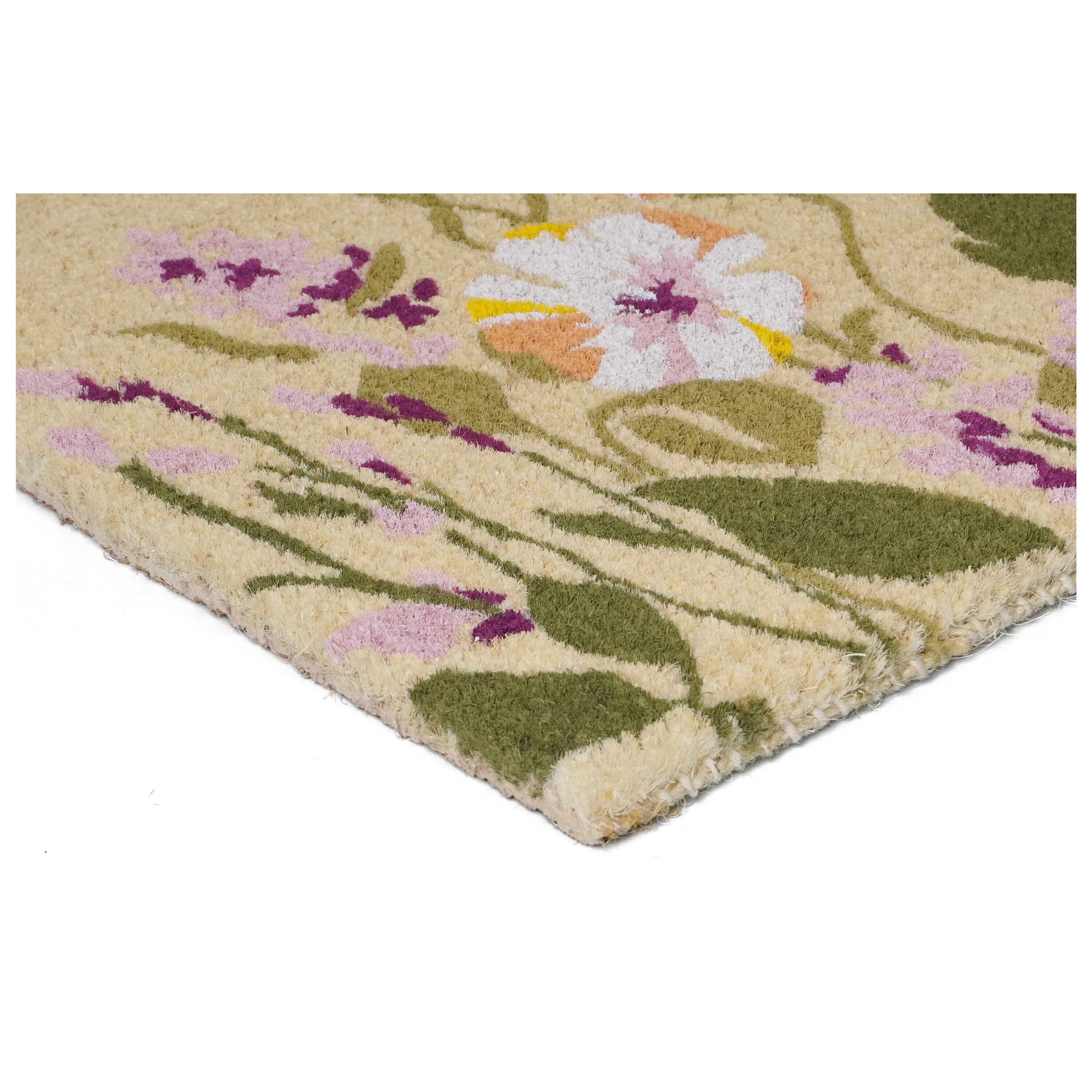 Botanical Garden Beige and Multicolor Coir Outdoor Doormat