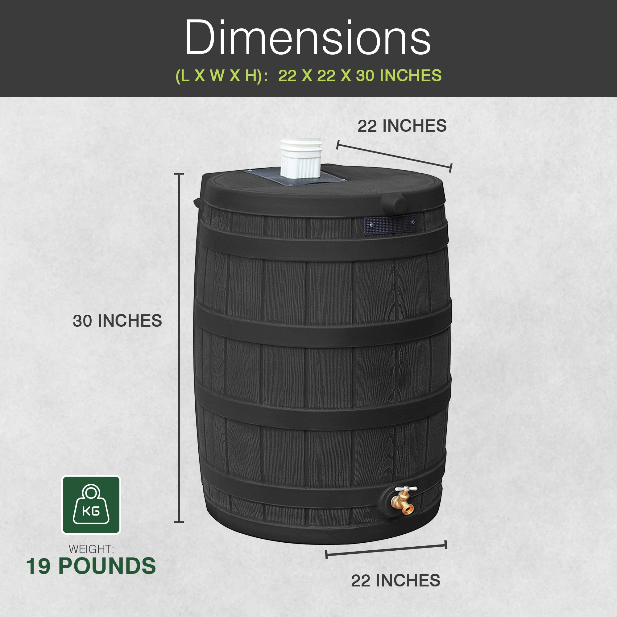 Good Ideas 2 X RW50-BLK Rain-Barrels - View #3