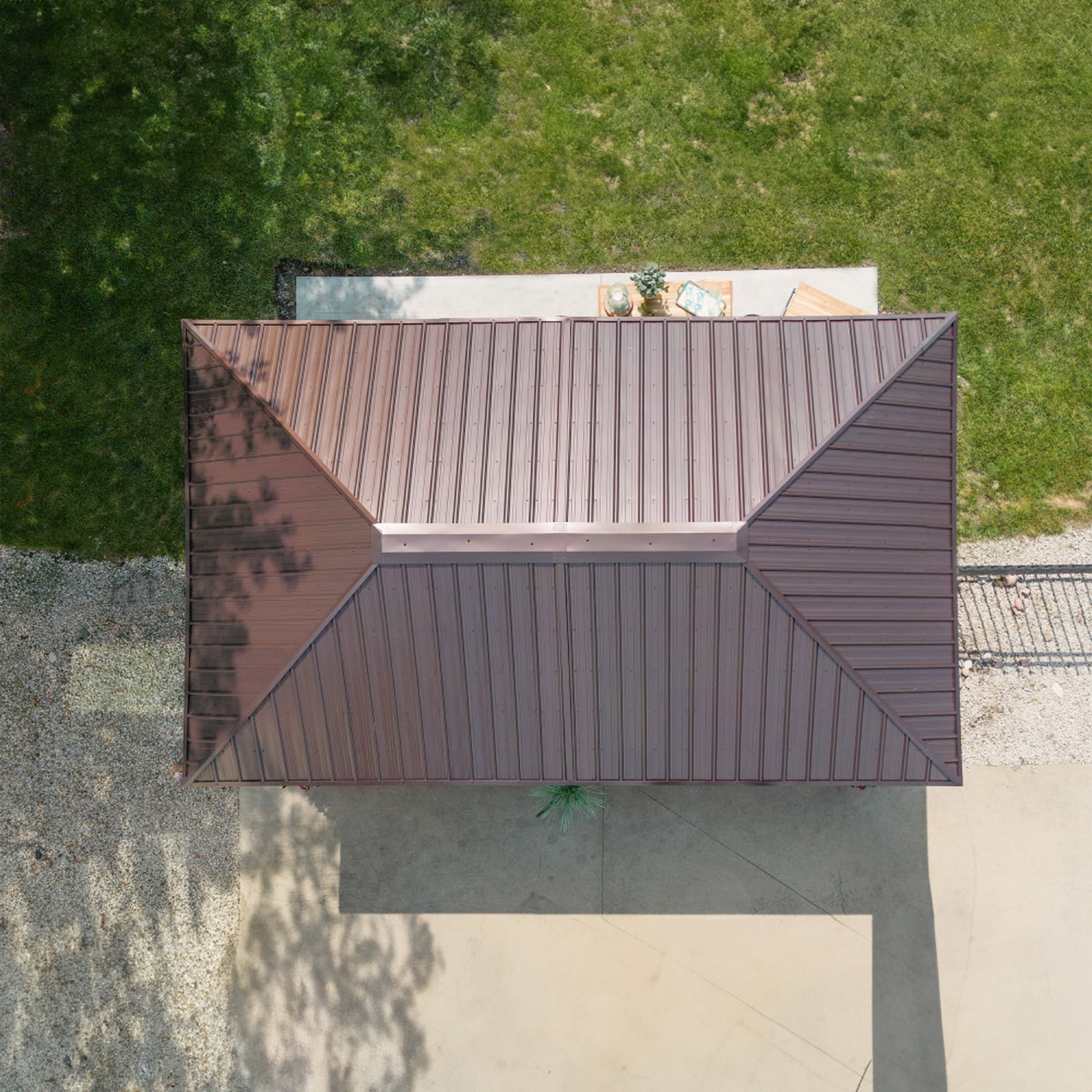 Barrington 20' x 12' Cedar Wood Gazebo with Steel Roof