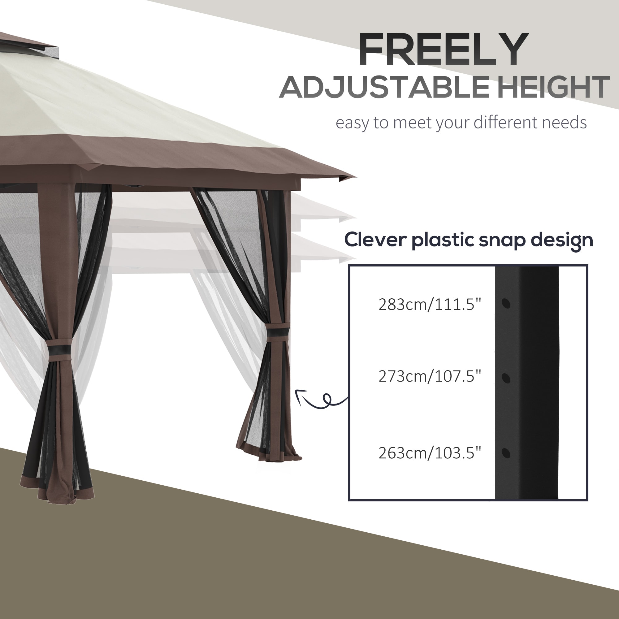 Kahomvis AOS-QP109-280 Wood-Resin-Gazebos - View #7