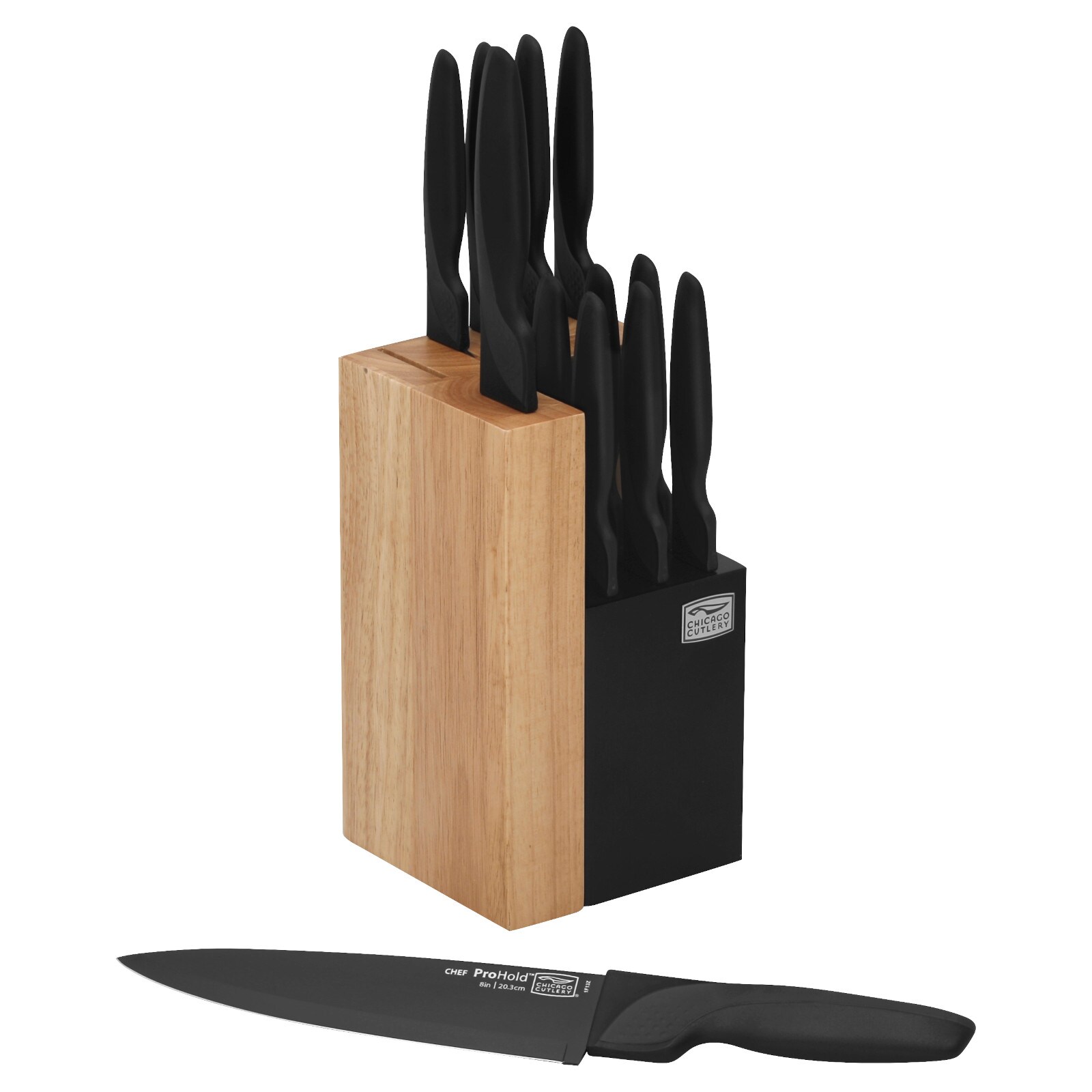 Chicago Cutlery 18pc Insignia Triple Rivet Stainless Steel Knife Block Set  - Black