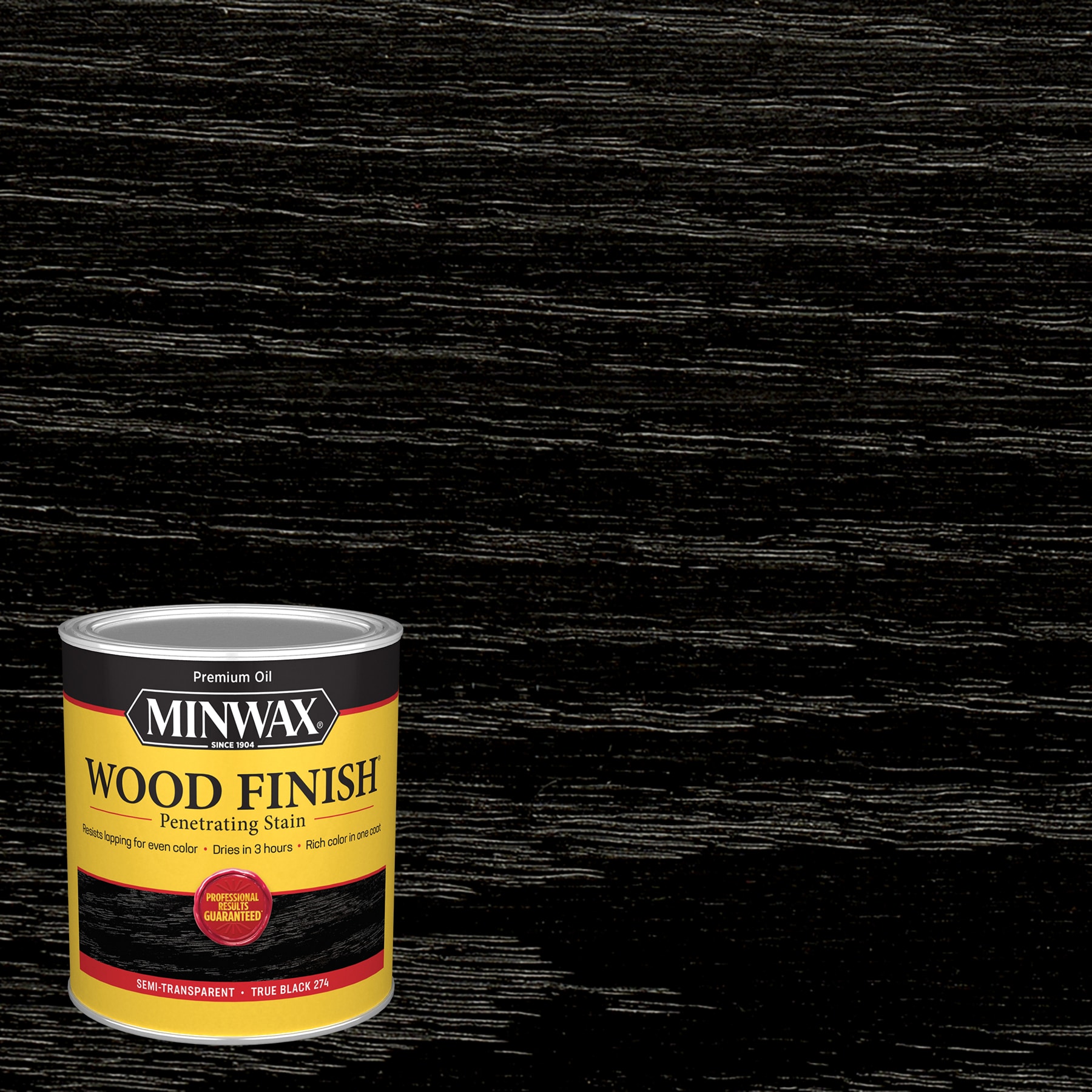 1 qt. TIS-083 True Black Satin Semi-Transparent Water-Based Interior Wood  Stain and Poly in One