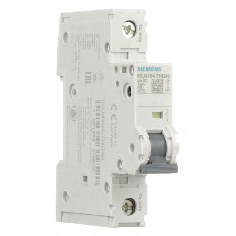 Siemens  IEC Miniature Circuit Breaker 5SJ4 Series 4A 1 Pole 240V AC 14kA at 240V AC C Curve