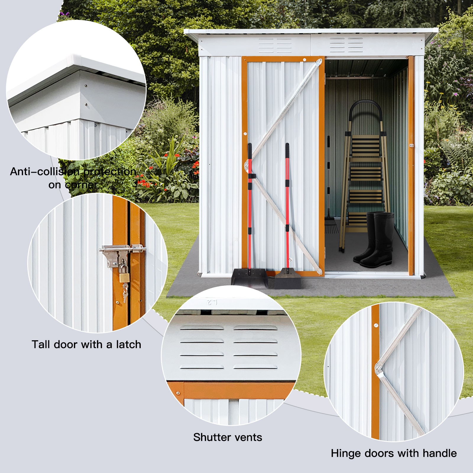 WELLFOR GT-HPY-3732GR-A Metal-Storage-Buildings-Sheds - View #3