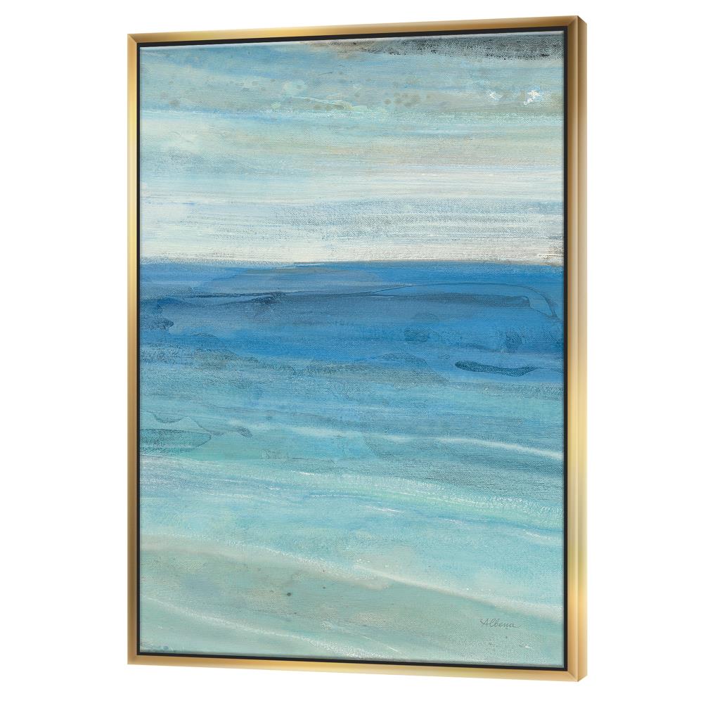 Designart FL30127-36-46-GD Gold Wood Floater Frame 46-in H x 36-in W Abstract Print on Canvas
