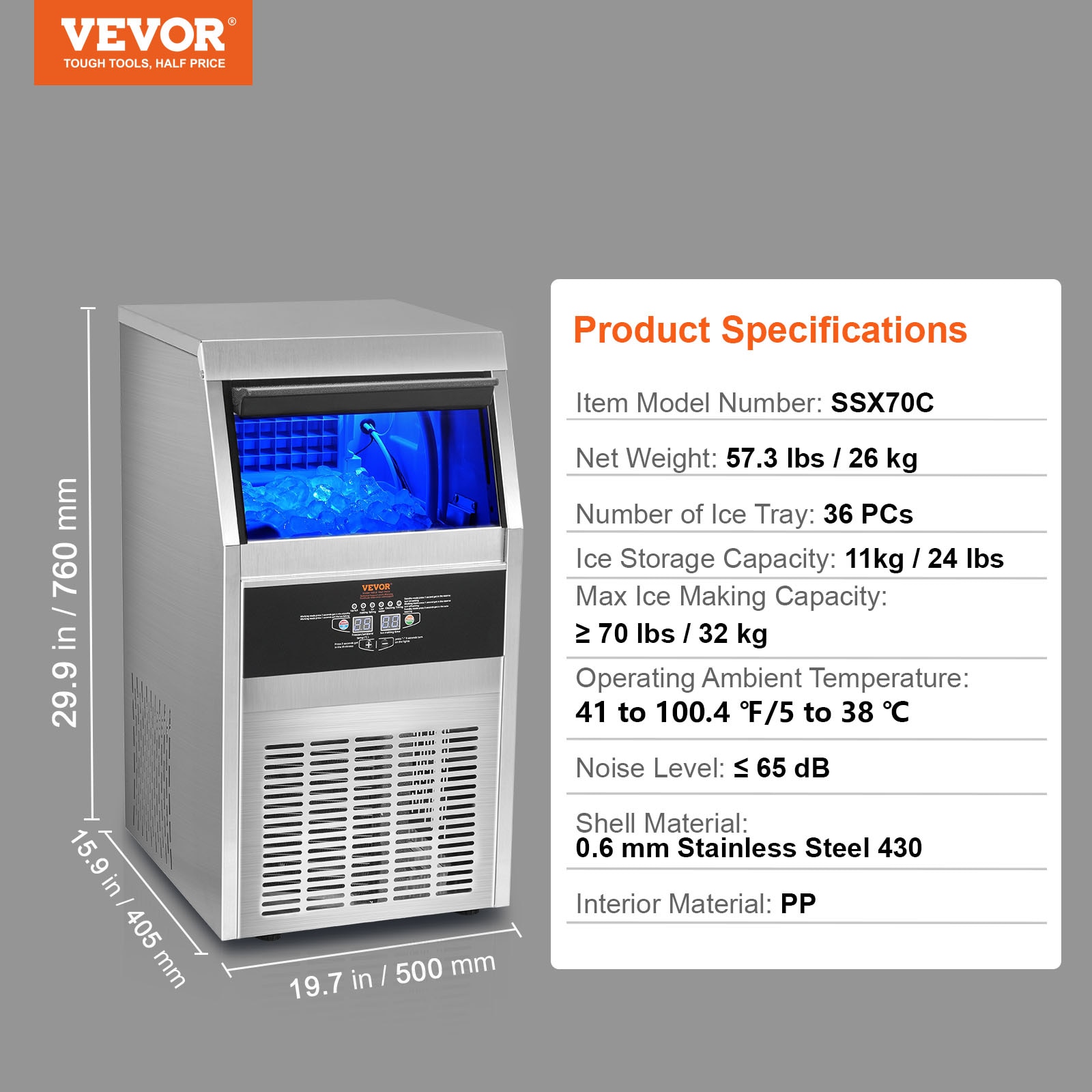VEVOR ZBJSY45KGP70-4501V1 Ice-Makers - View #6
