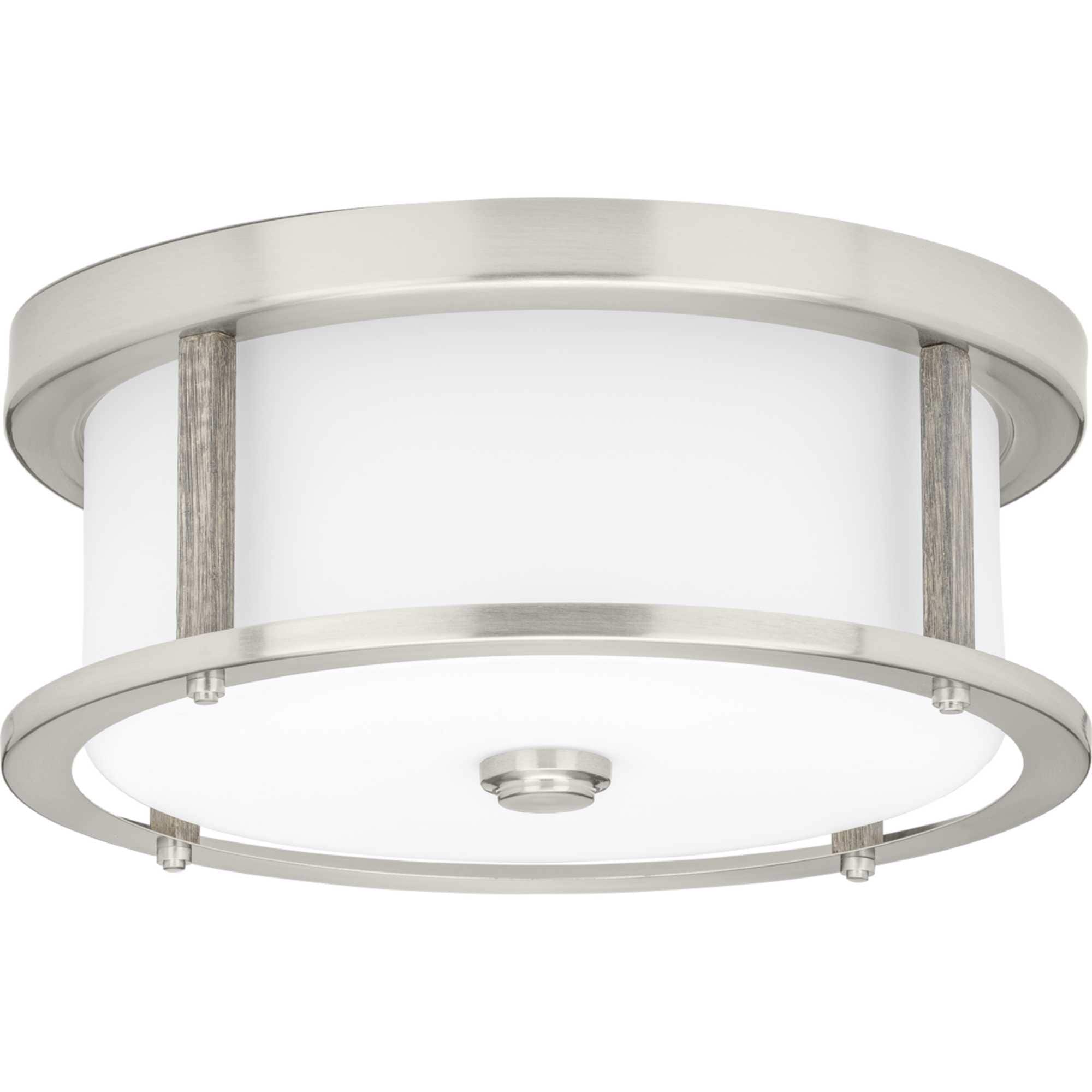 Progress Lighting P350144-009 Mast 2 -Light 13-in Brushed Nickel Flush Mount Light