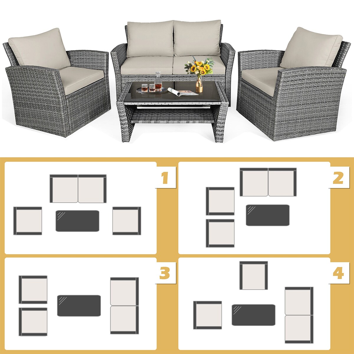 WELLFOR OUG67841ABN+ Patio-Conversation-Sets - View #5
