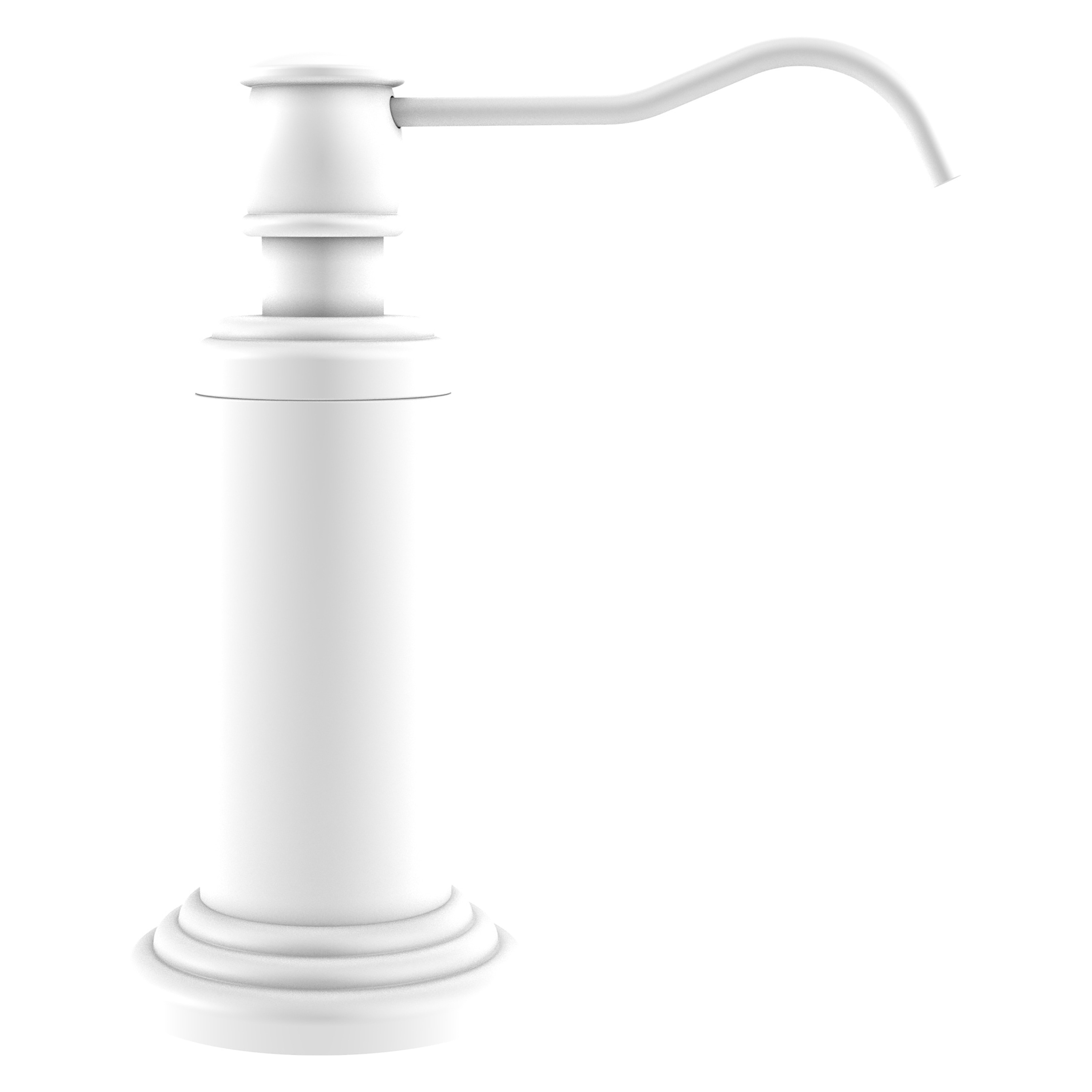 Allied Brass WP-61-WHM Waverly Place Matte White 5-oz. Capacity Freestanding Soap and Lotion Dispenser