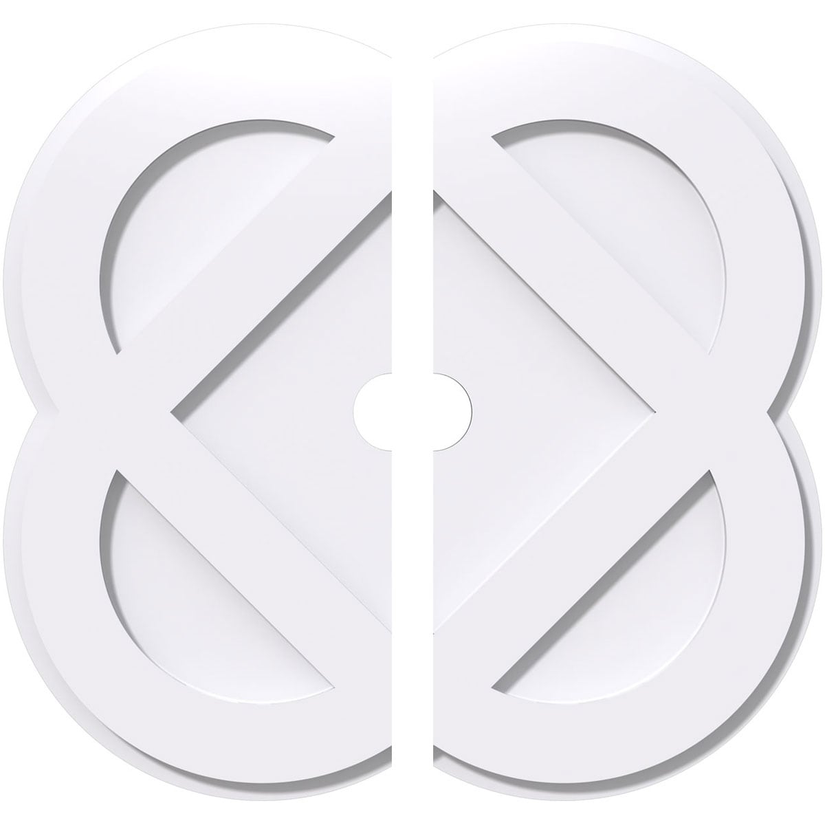 Ekena Millwork CMP30CE2-03000 Charlotte 30-in W x 30-in L Contemporary White PVC Split Ceiling Medallion
