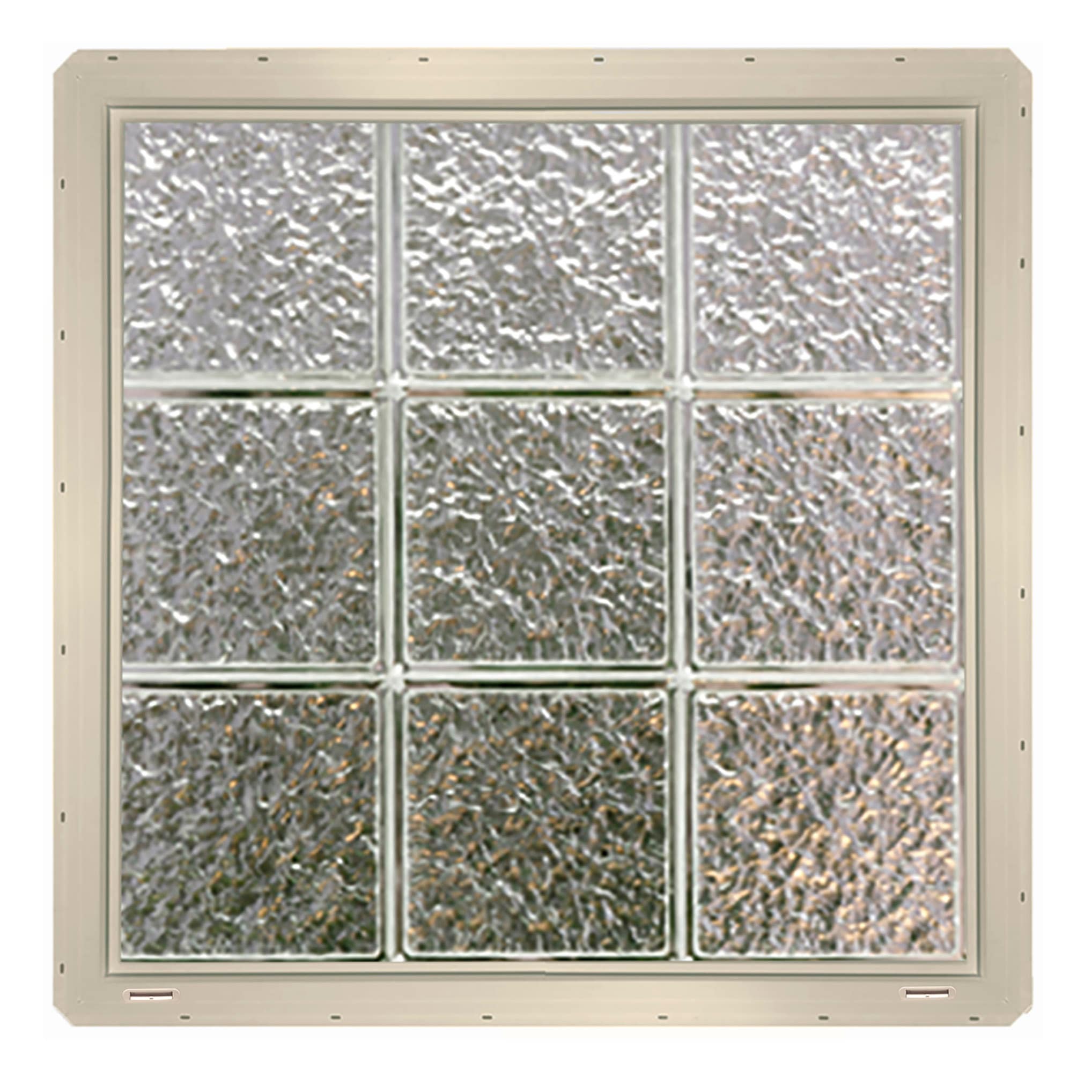 CrystaLok CL2424SISAL Ice Glass 24-1/4-in x 24-1/4-in Vinyl New construction Glass Block Window