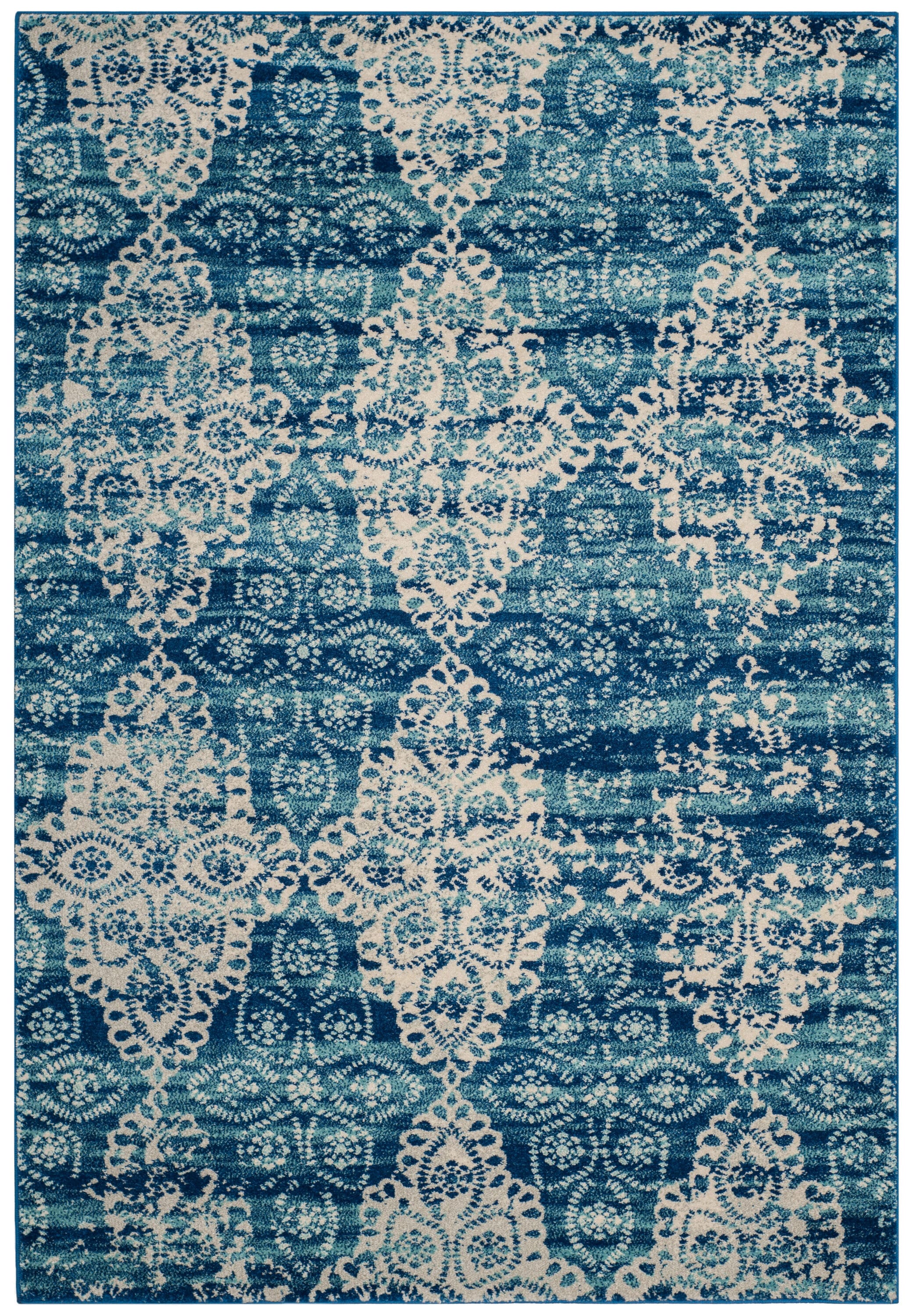 Ivory Synthetic Easy Care Stain-Resistant Area Rug, 5'1" x 7'6"