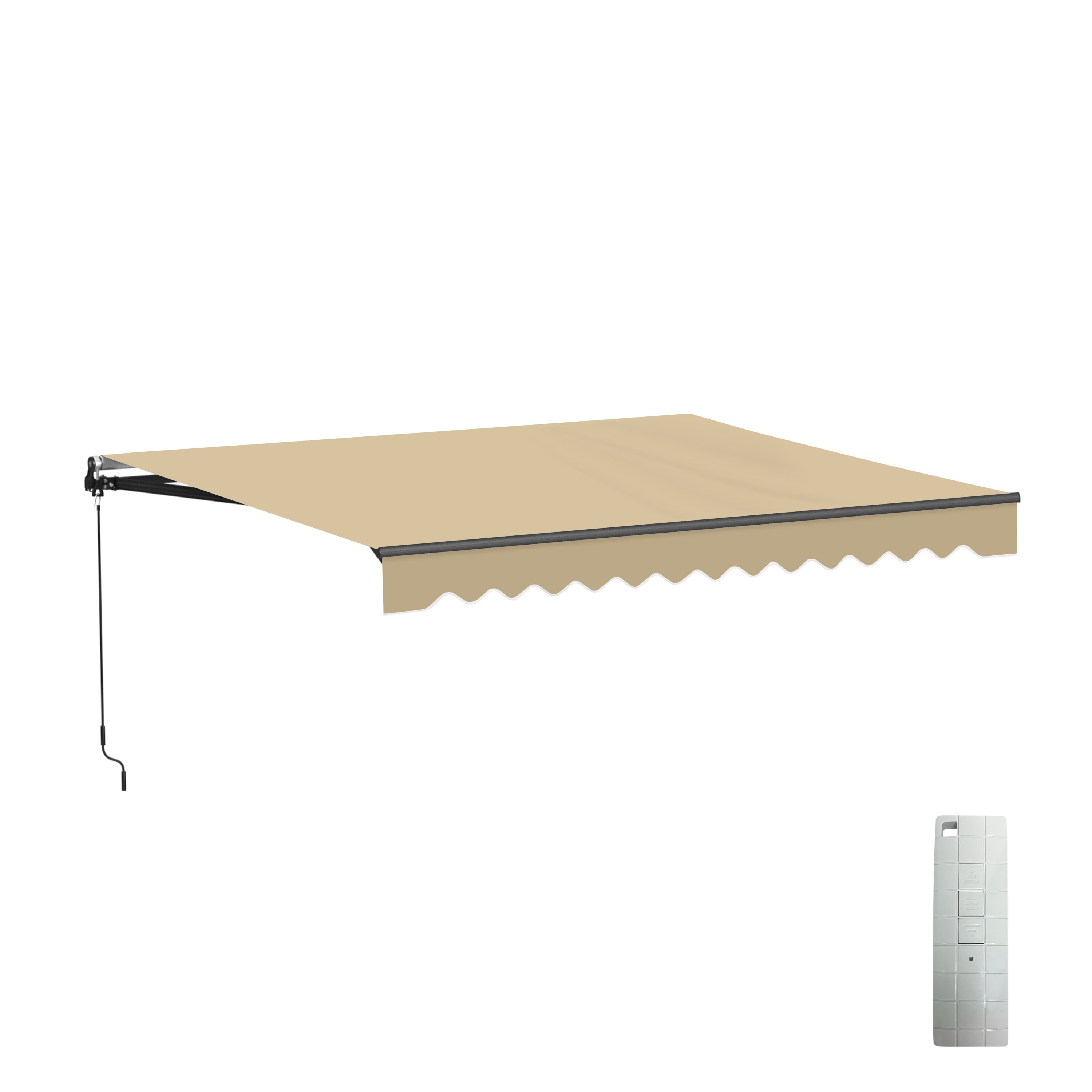 ALEKO ABM13X10SAND31-LO 156-in Wide x 120-in Projection x 10-in Height Metal Sand Solid Motorized Retractable Patio Awning
