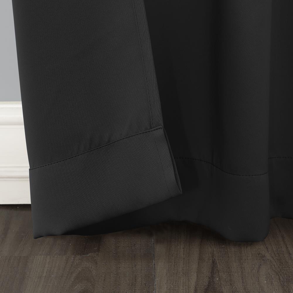 Blackout Black Polyester Rod Pocket Curtain Panel