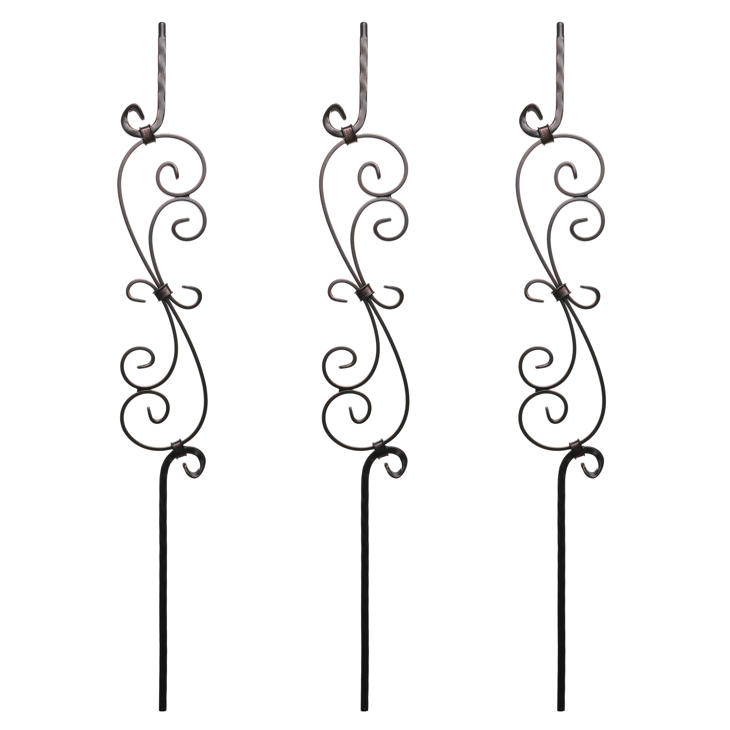 RELIABILT WGT36RC 43-in x 0.5-in Rubbed Copper Wrought Iron Scroll Stair Baluster (3-Pack)