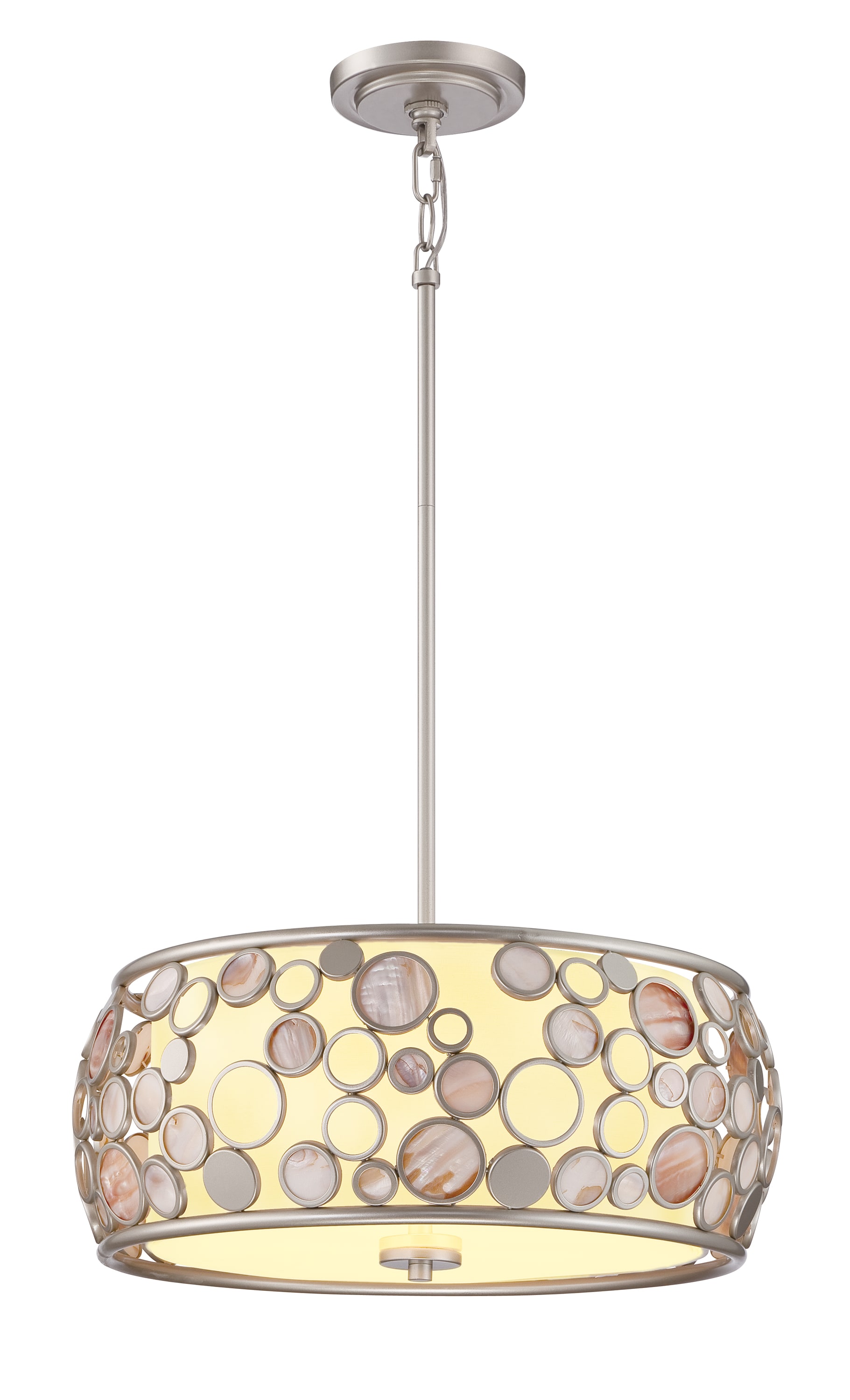 Light Fairgate at Modern/Contemporary Silver Pendant Hanging Outdoor Quoizel Mini 4-Light Drum