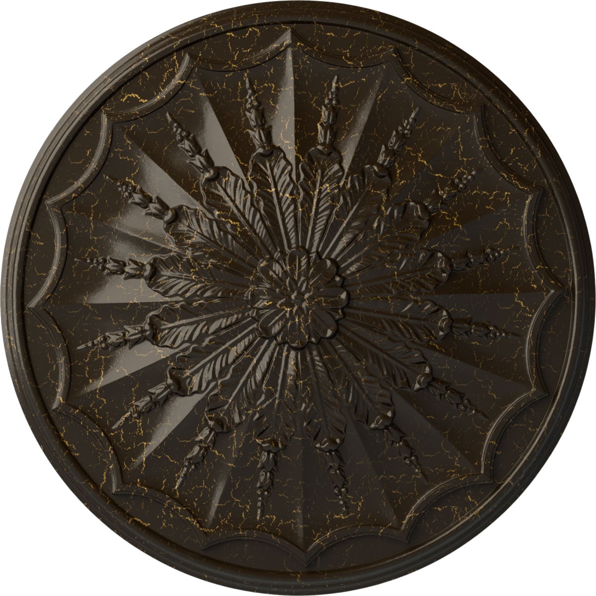 Ekena Millwork CM27ARSHC Artis 27.125-in W x 27.125-in L Painted Stone Hearth Crackle Polyurethane Whole Ceiling Medallion