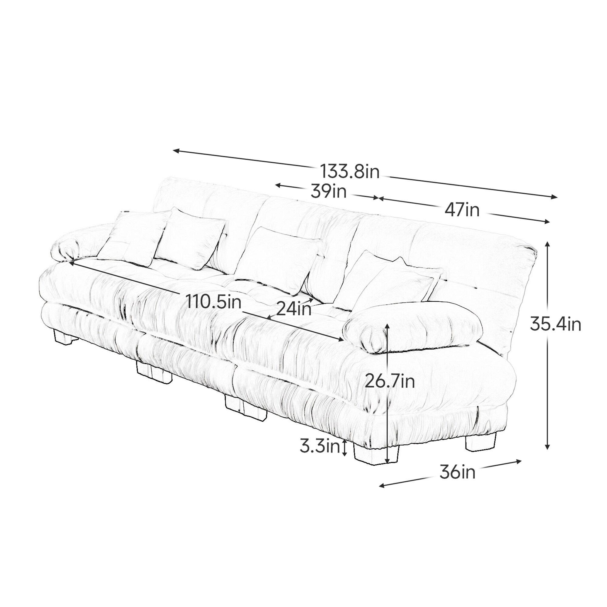 SINOFURN SYA330029GY Sofas-Loveseats - View #12