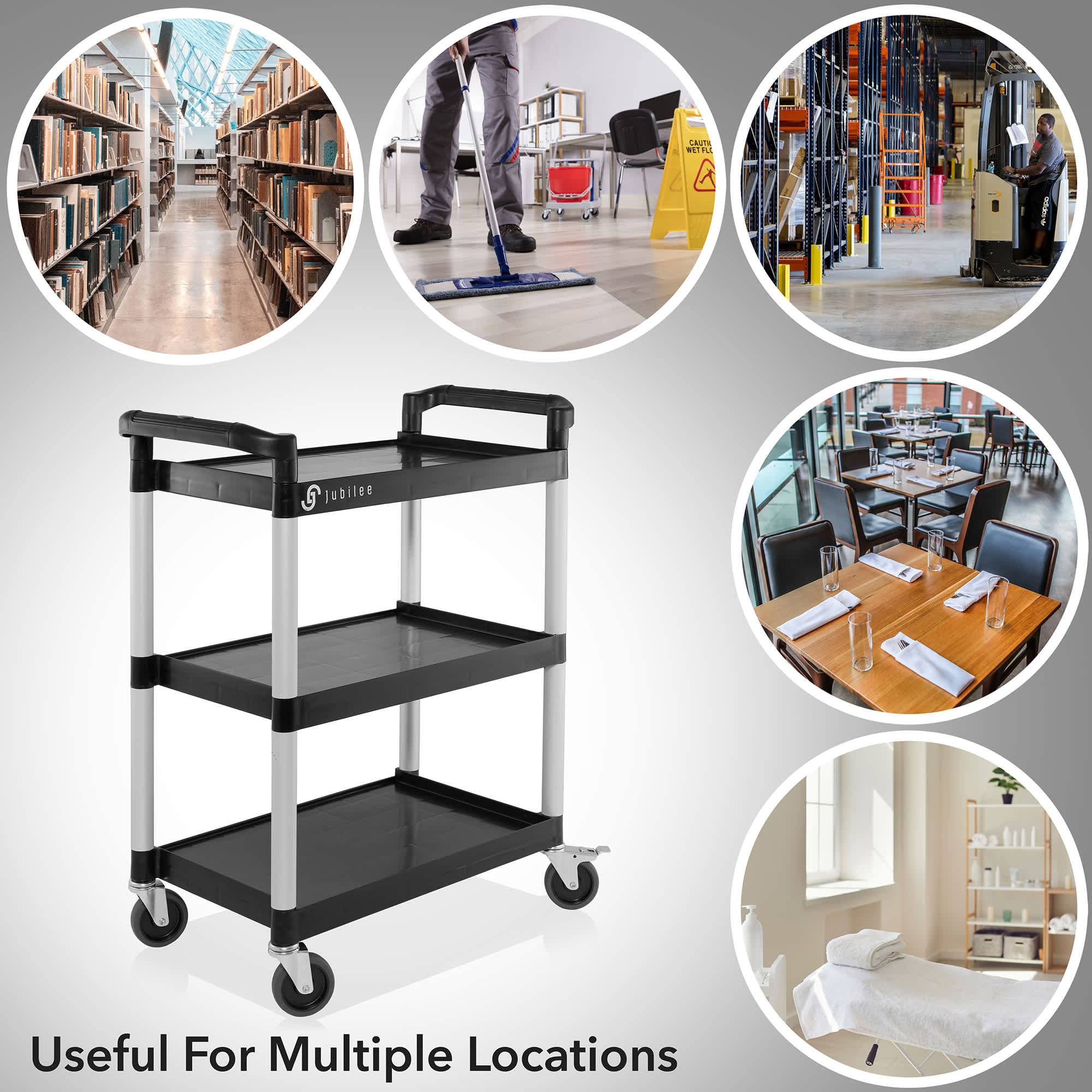 Jubilee JAN-CRT-3831-BLK Janitorial-Carts - View #7