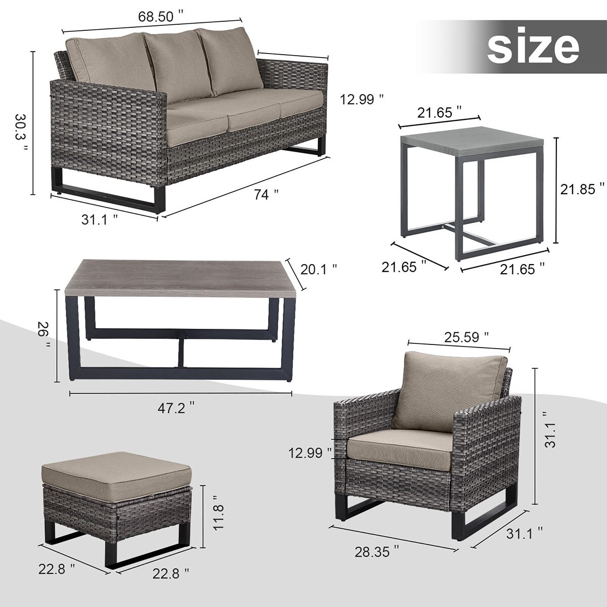 Rilyson FS062063X2065070-3 Patio-Conversation-Sets - View #8