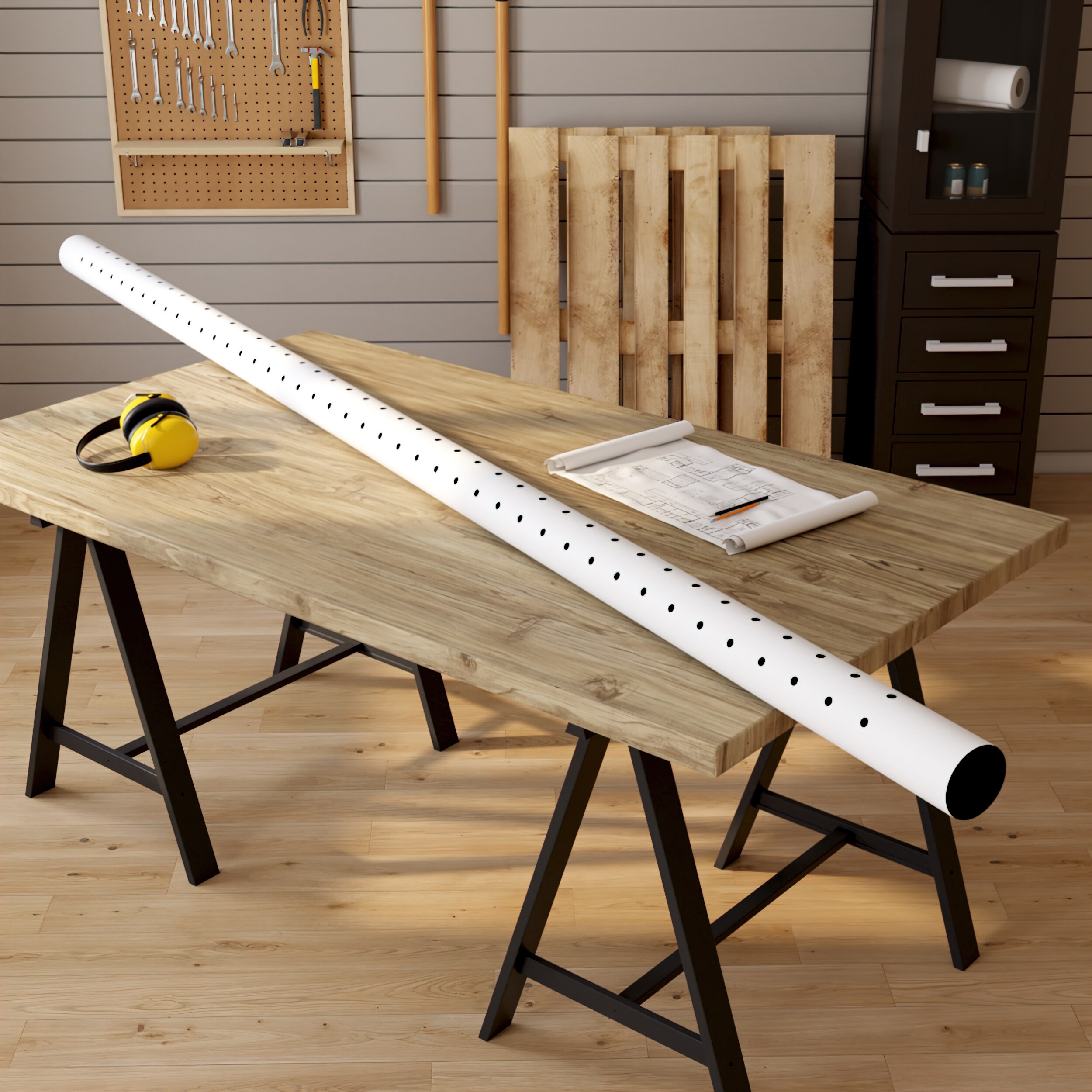 4 in. 3 Hole 120° - 5/8 in. Holes Smoothwall Pipe