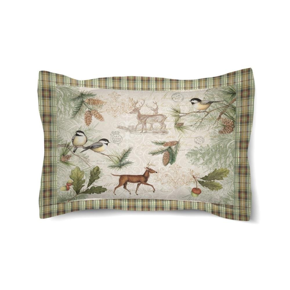 Laural Home WDLF2026CFPS Woodland Forest Multi-color/cotton Standard Cotton Pillow Case