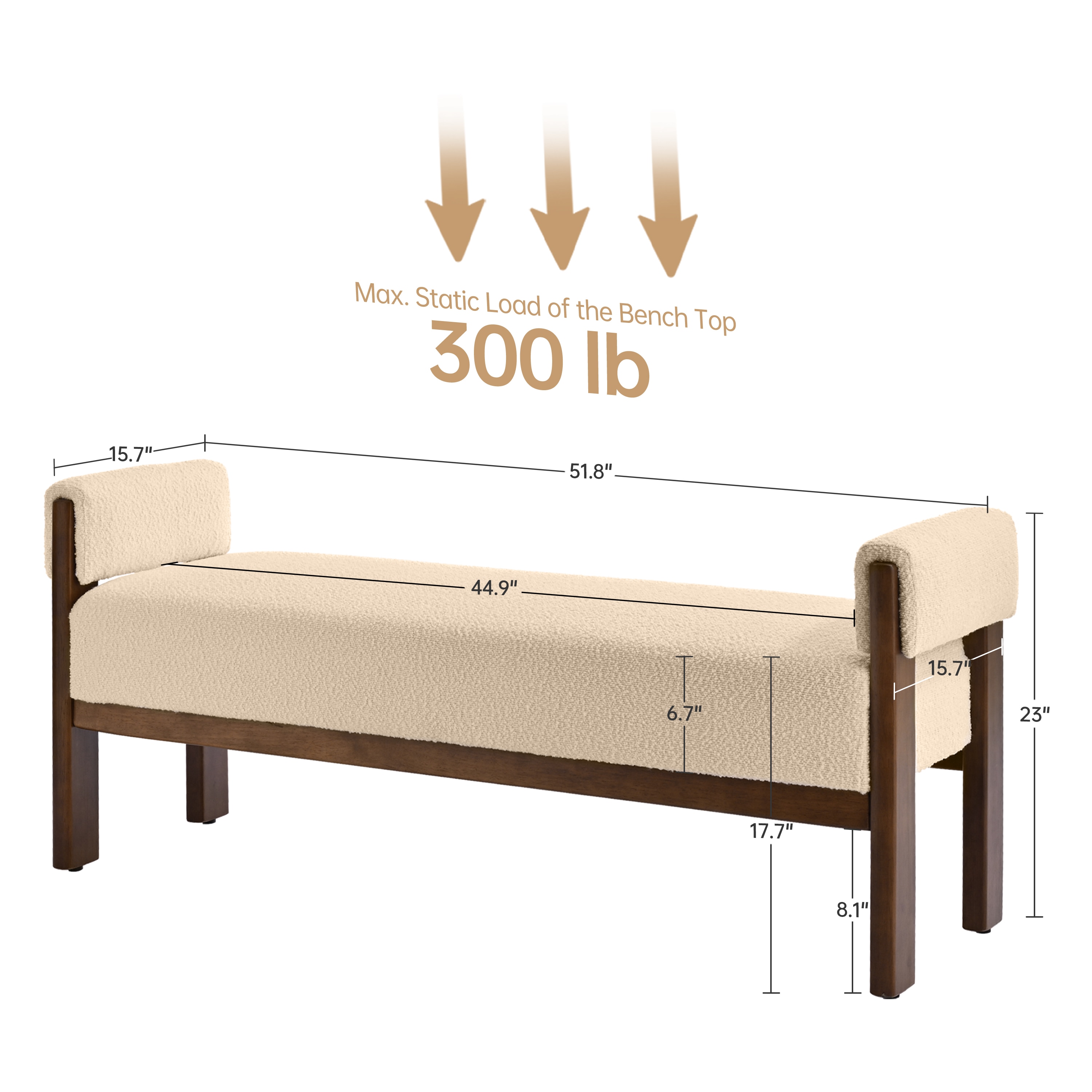 Keoni VK-409-BRN bench - View #2