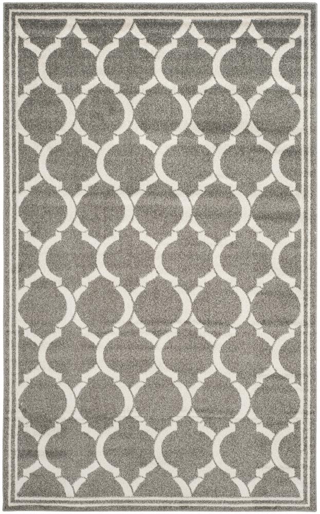 Safavieh AMT415R-8 Tilles 8 x 10 (ft) Loomed Polypropylene Dark Gray/Beige Rectangular Indoor/Outdoor Trellis Area rug