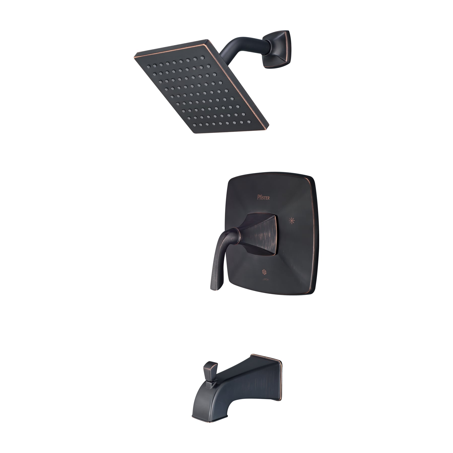 Pfister LG89-8BSY Bronson Tuscan bronze 1-handle Single function 6.0-Inches Square Shower Faucet
