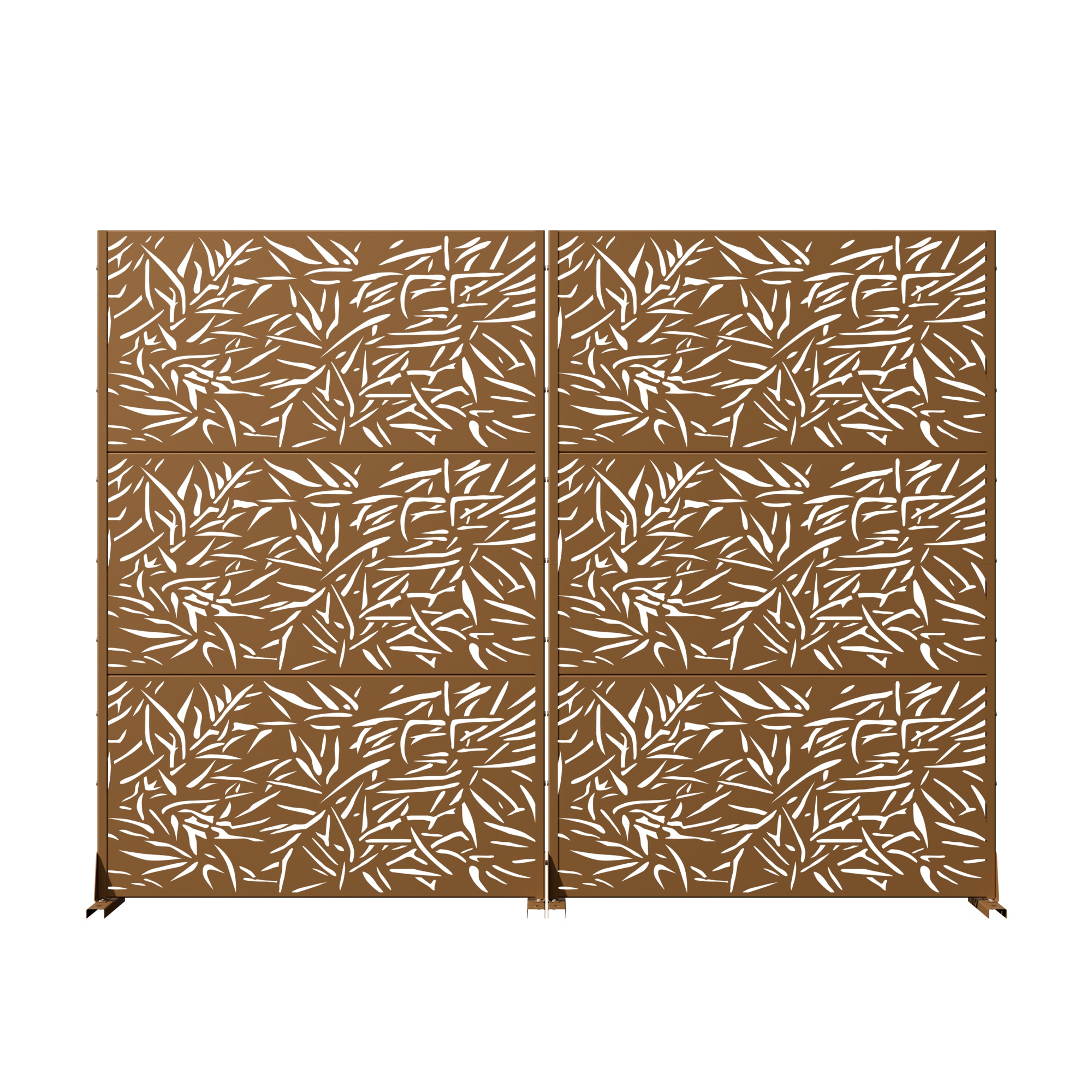 Misty Moon 2 Packs Of Brown 72 in H x 47 in W Rectangular Spliced Galvanized Steel Outdoor Privacy Fence Screen