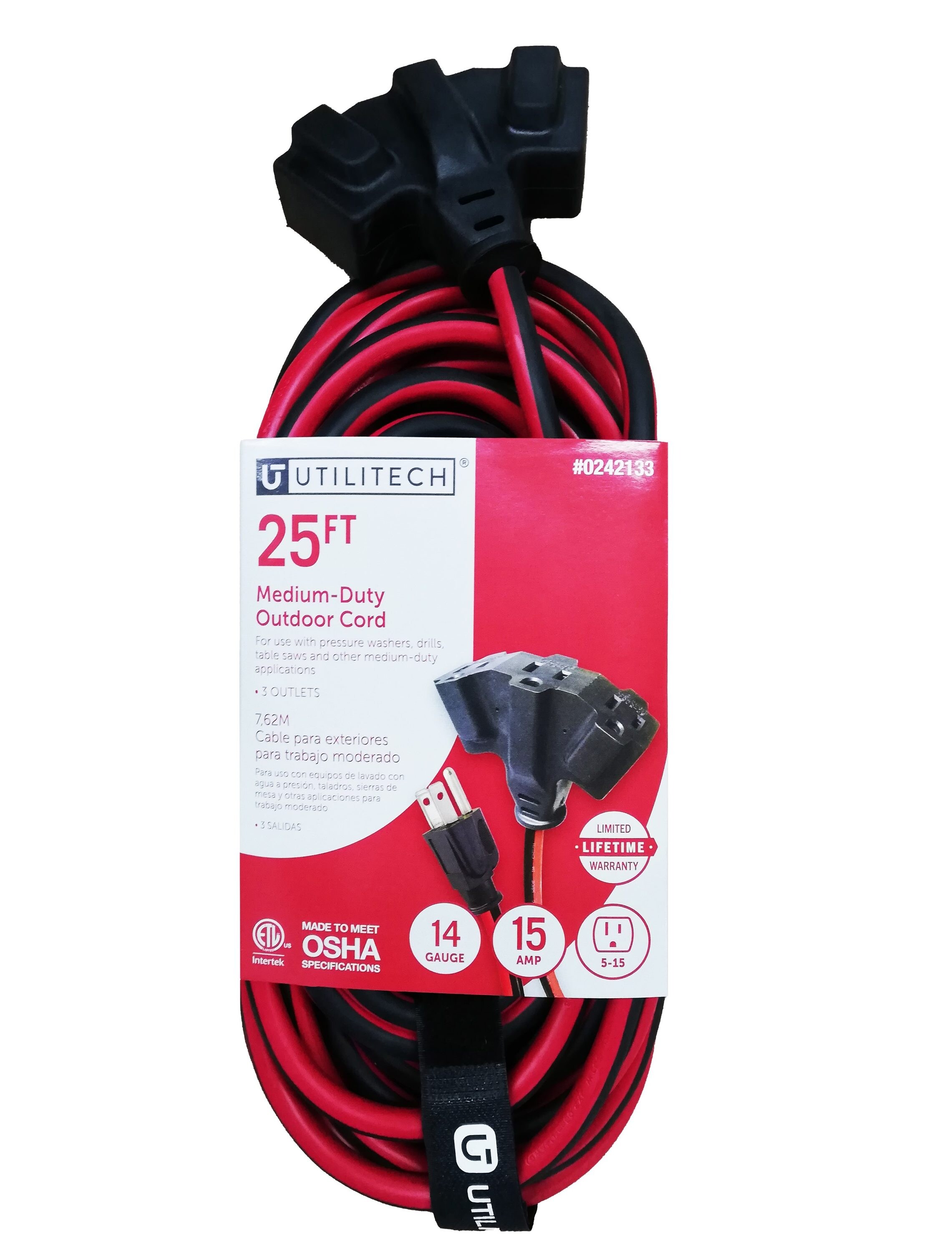 Utilitech Pro 25 Ft 14 3 Prong Outdoor Sjtw Medium Duty General