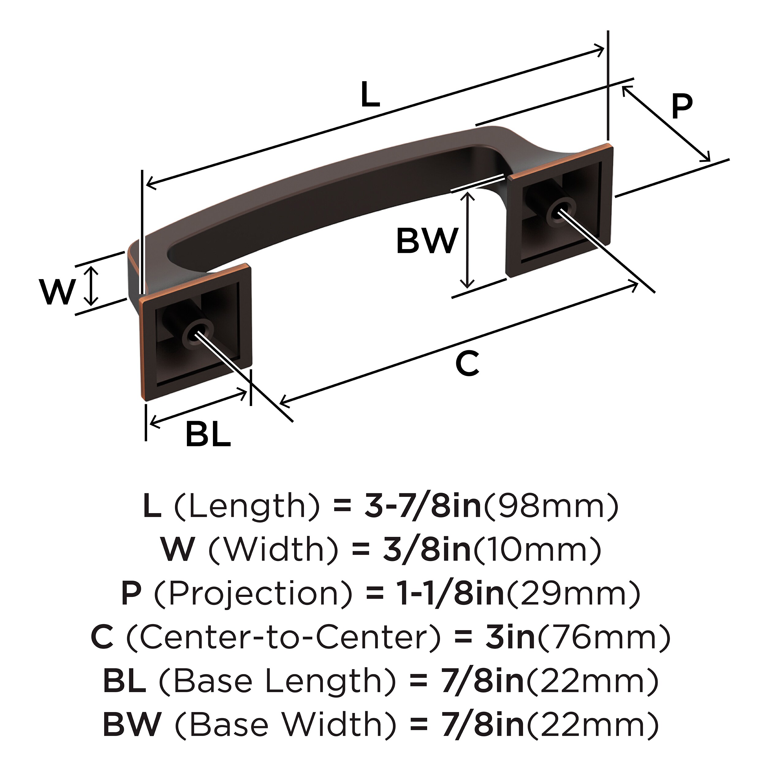 Amerock BP36778ORB Cabinet-Pulls - View #4