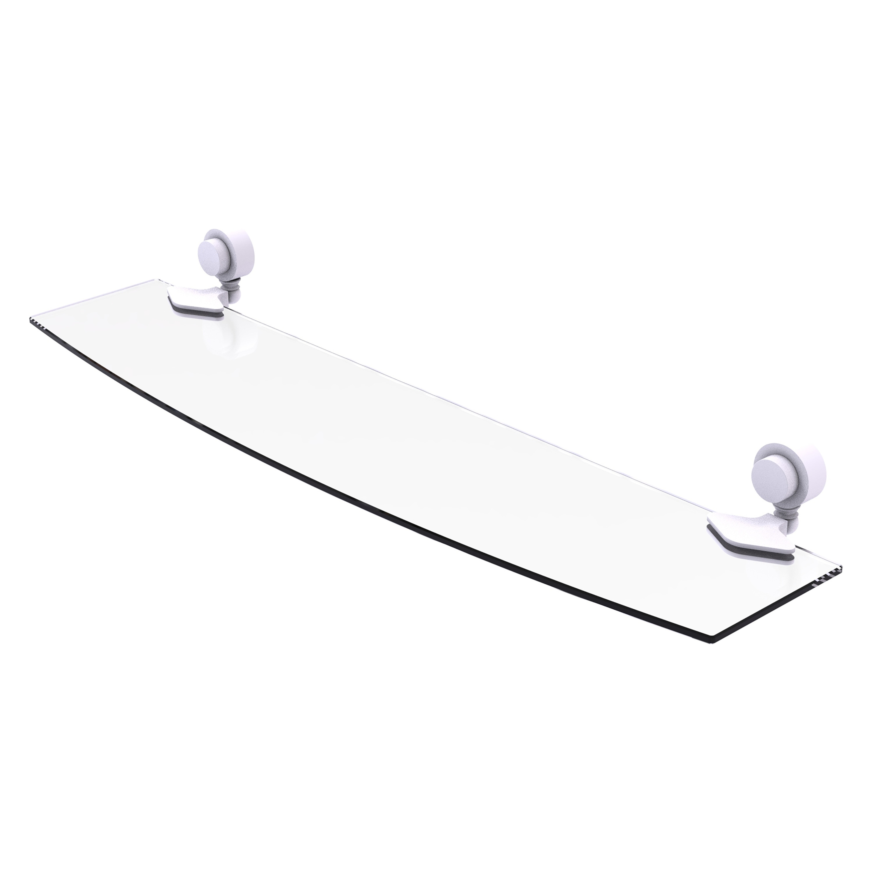 Allied Brass 433/24-WHM Venus Matte White 1-Tier Wall Mount Bathroom Shelf (24-in x 2-in x 5-in)