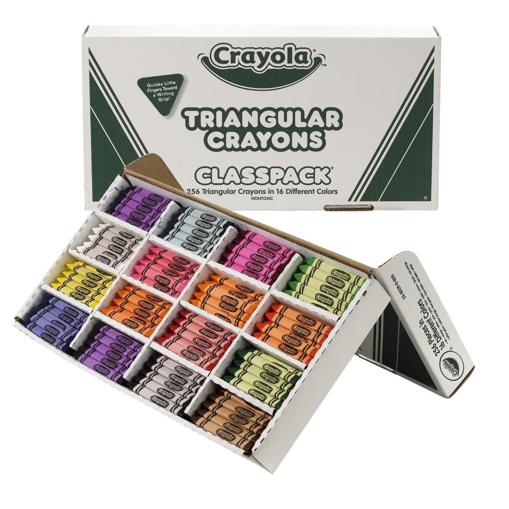 Crayola Triangular Crayon Classpack, 16 Colors, 256 Count