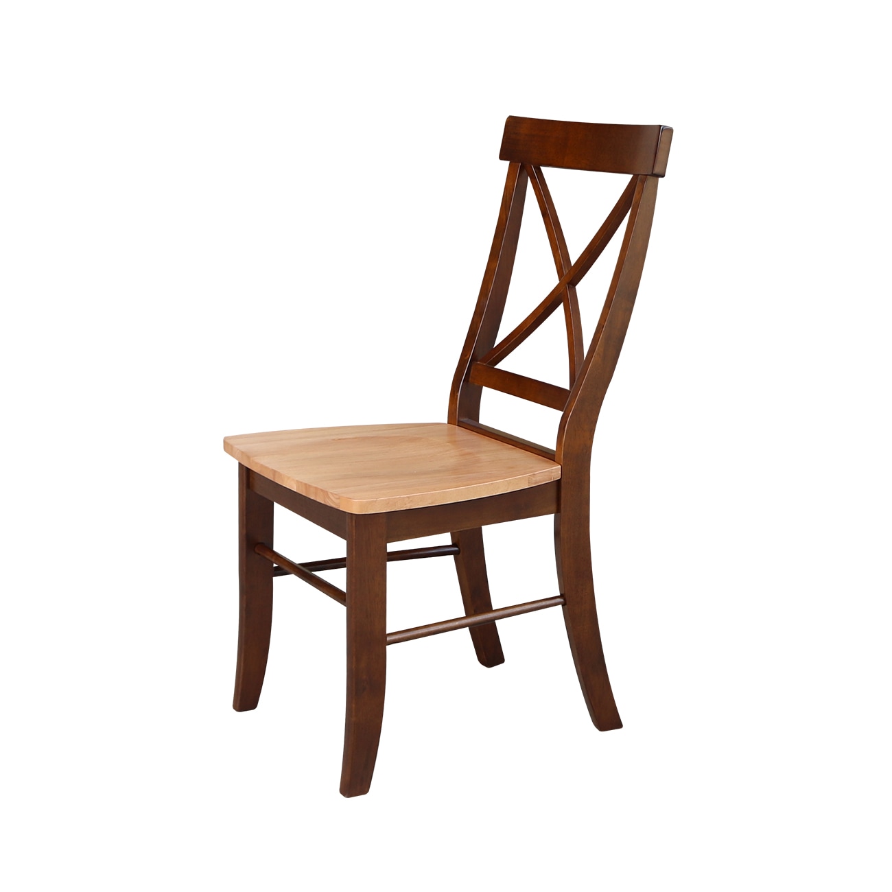 Cinnamon and Espresso Cross Back Wood Side Chair Set