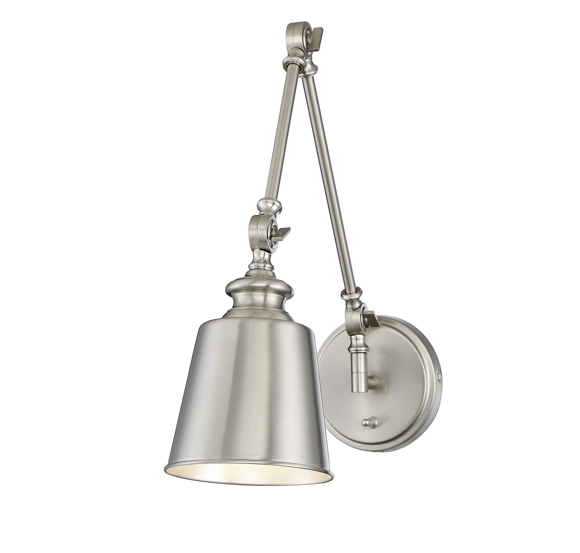 Meridian Lite Trends M90089BN Meridian 5.75-in W 2 -Light Brushed Nickel Farmhouse Wall Sconce