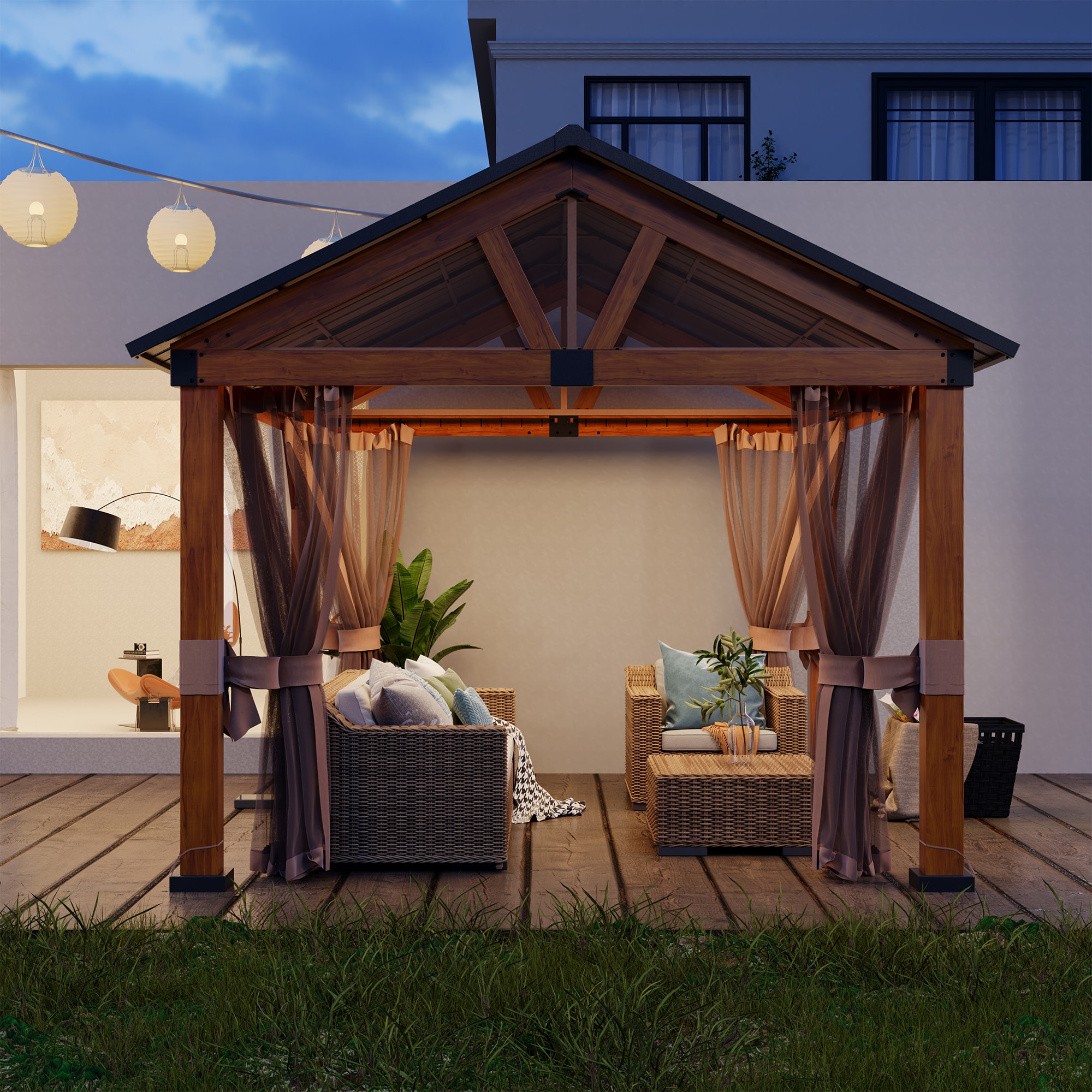 Clihome CL0605DHZY1012 Wood-Resin-Gazebos - View #2