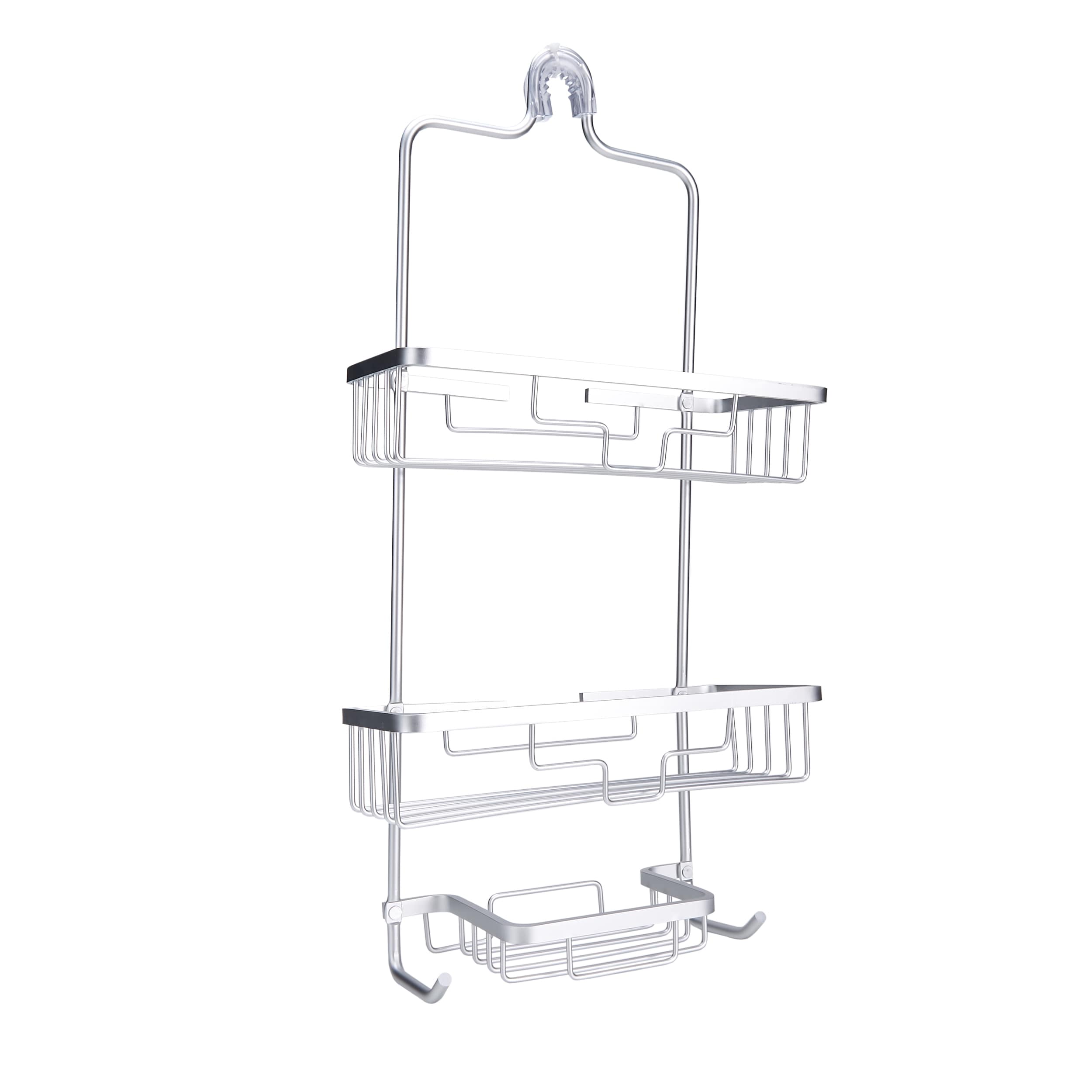 Style Selections Satin Nickel Aluminum 1-Shelf Hanging Shower Caddy  10.12-in x 7.33-in x 3.25-in in the Bathtub & Shower Caddies department at