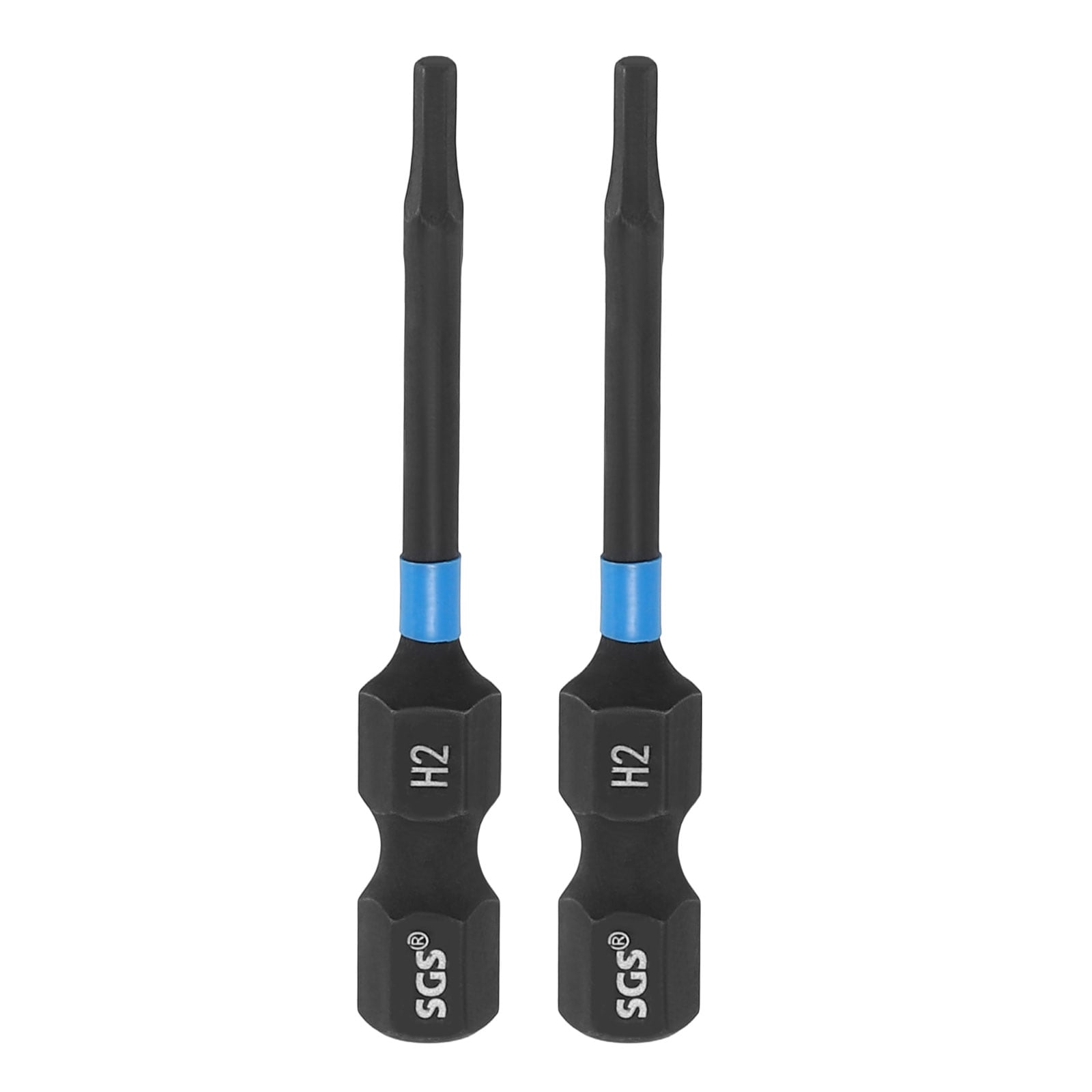 Harfington 2pcs Hex Head Wrench Drill Bit 2mm(H2) 1/4inch Hex Shank 2inch (50mm) Length S2 Steel Magnetic Hexagon Impact Drivers Metric Screwdriver Bit