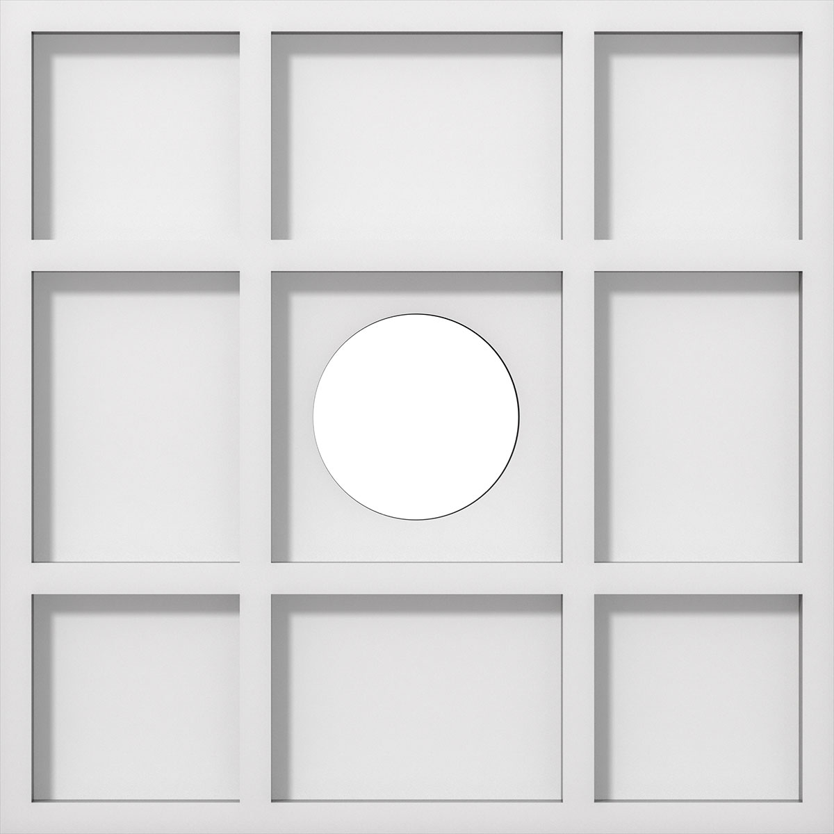 Ekena Millwork CMP12RK-03000 Rubik 12-Inches W x 12-Inches L Contemporary White PVC Whole Ceiling Medallion